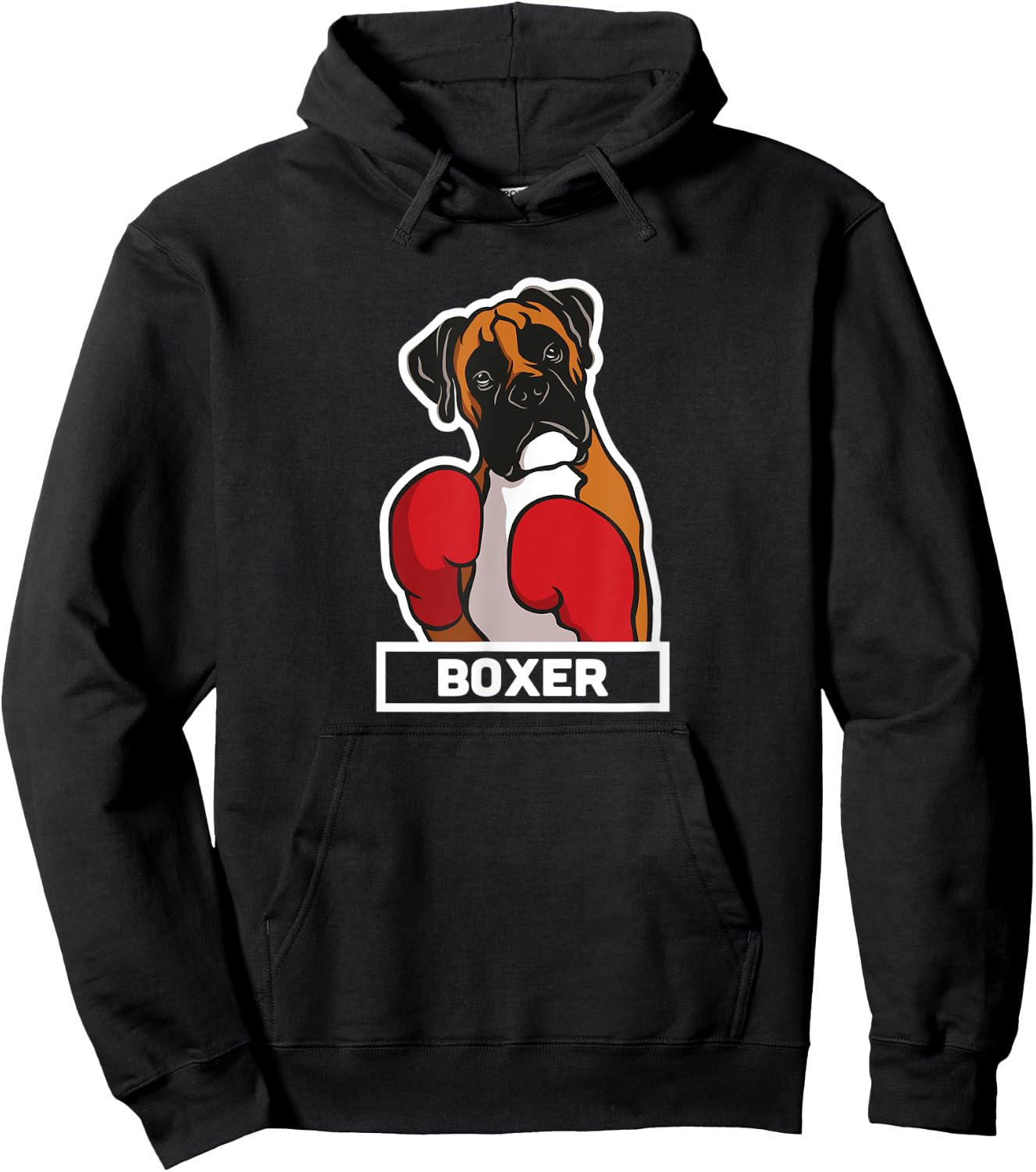 Boxer Dog Boxing Gloves Funny Boxing Women Kids Hoodie - Hoodie | Black