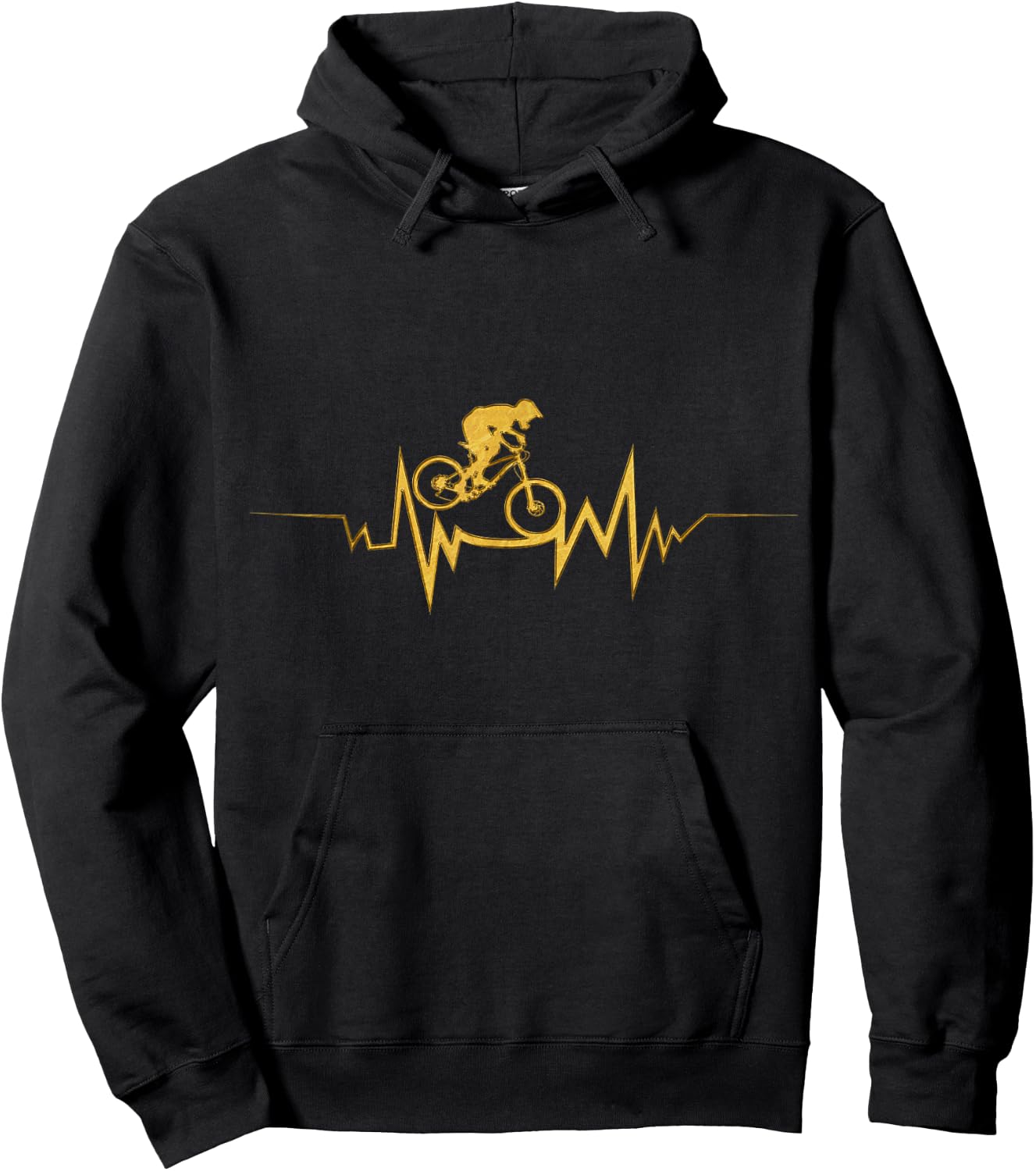 Mountain Bike Heartbeat Cool Quote For Bike fans Hoodie - Hoodie | Black