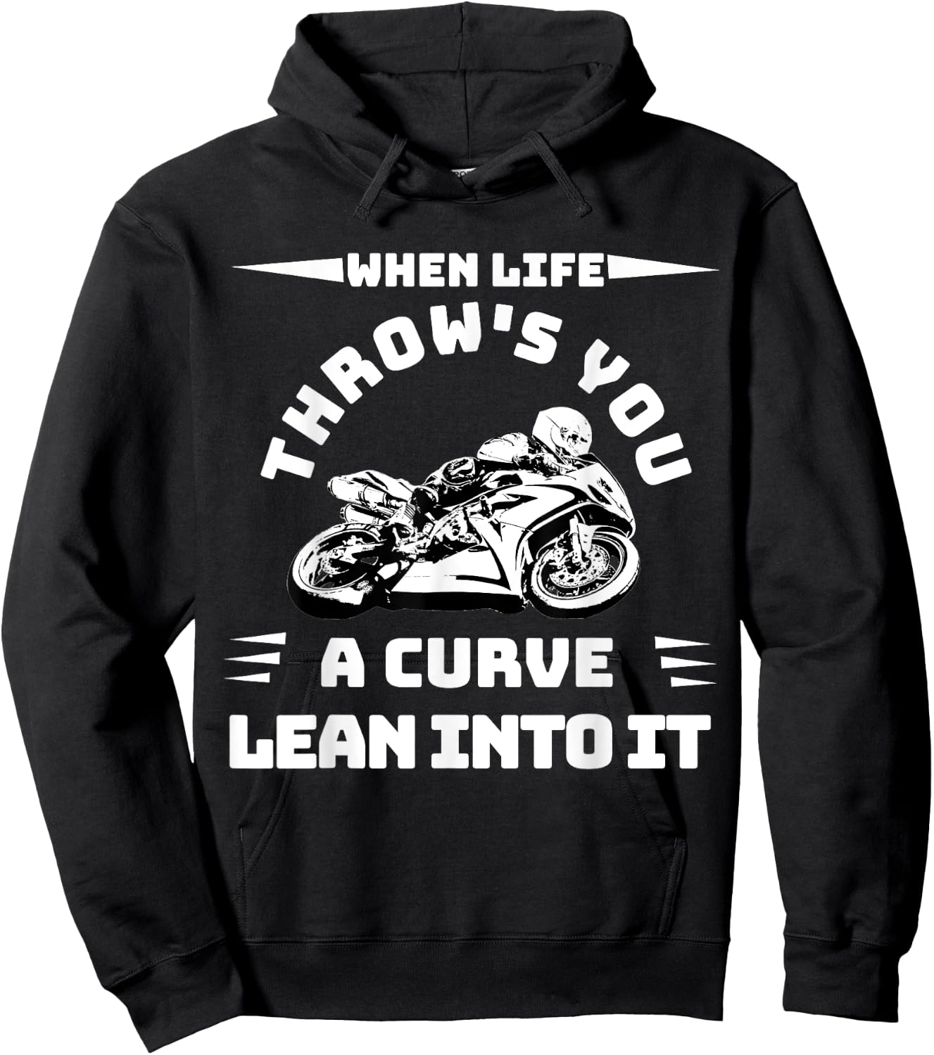 Biker Women LEAN INTO IT MOTORCYCLE Gifts Hoodie - Hoodie | Black