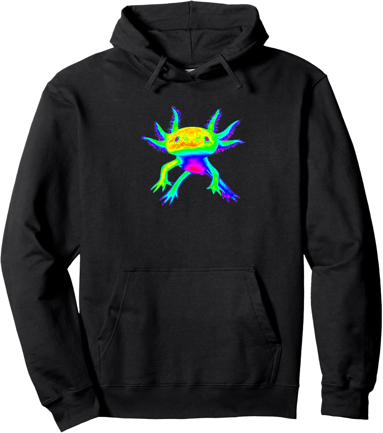 EDM Rave Shirt - Trippy Psychedelic Axolotl Hoodie - Hoodie | Black