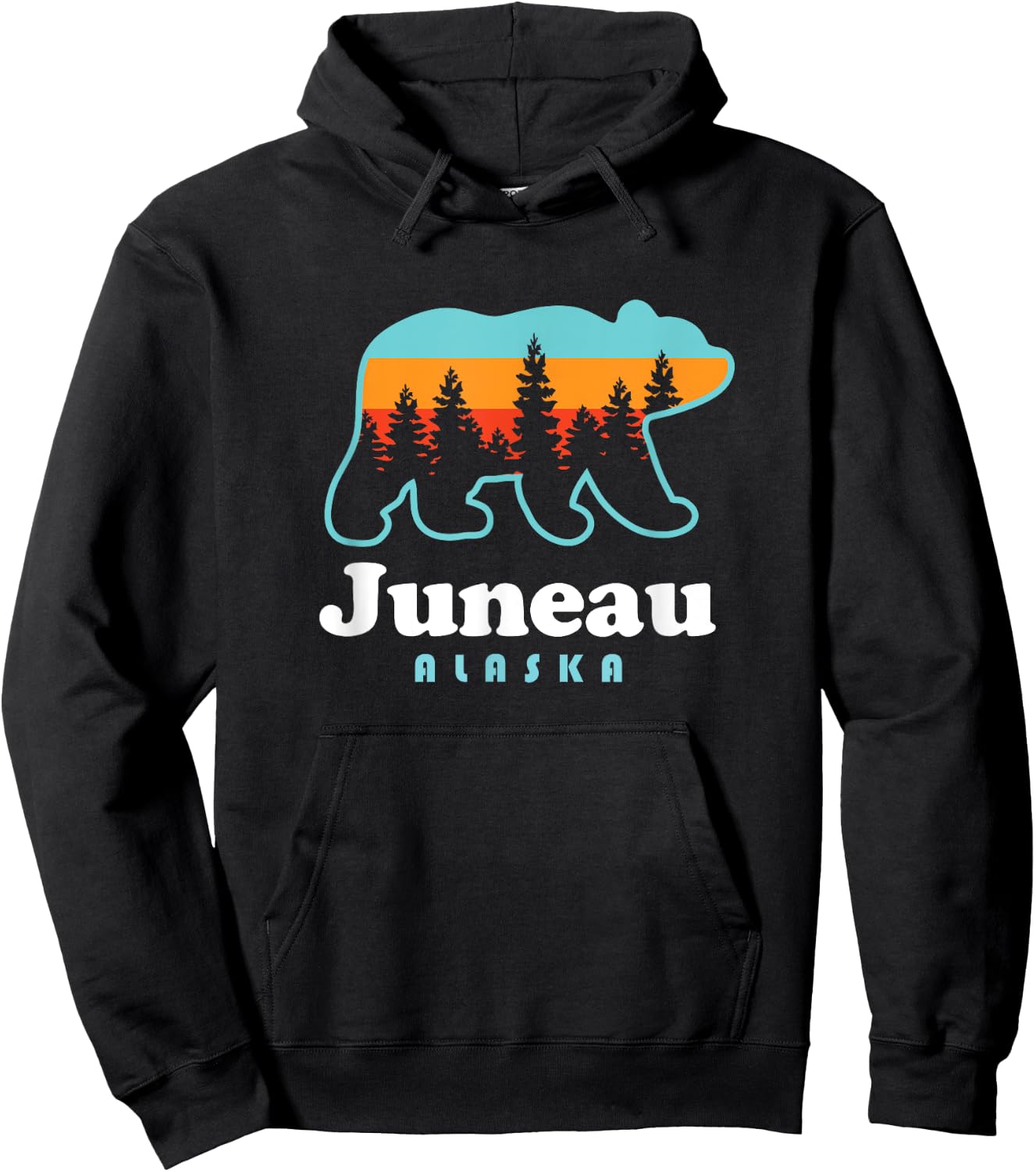 Juneau Alaska Bear Outdoors Hiking Hoodie - Hoodie | Black
