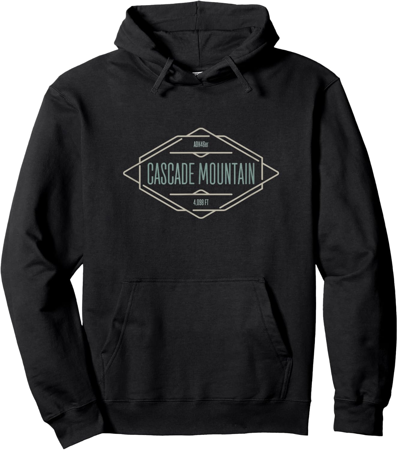 Cascade Mountain ADK46er High Peaks Adirondack Mountains Hoodie - Hoodie | Black