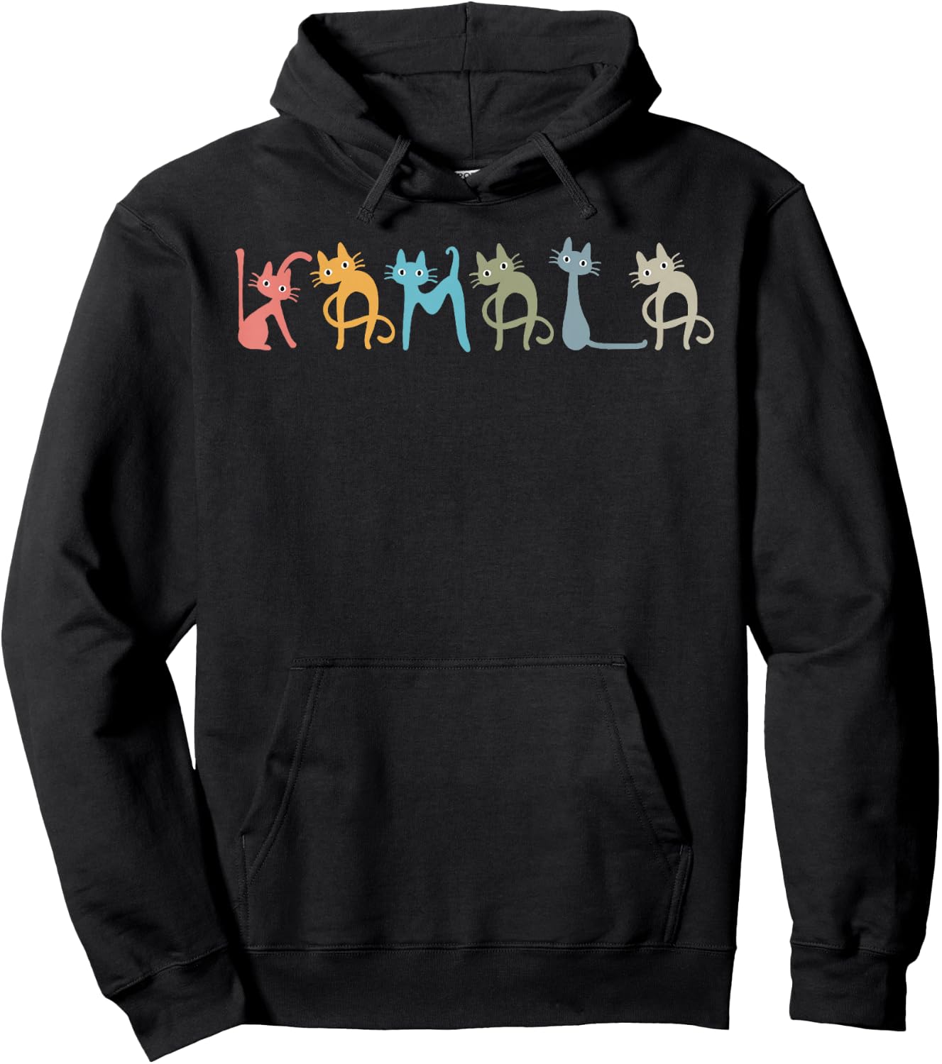 Kamala Harris Cat Lettering Funny Cat Ladies for Kamala Hoodie - Hoodie | Black