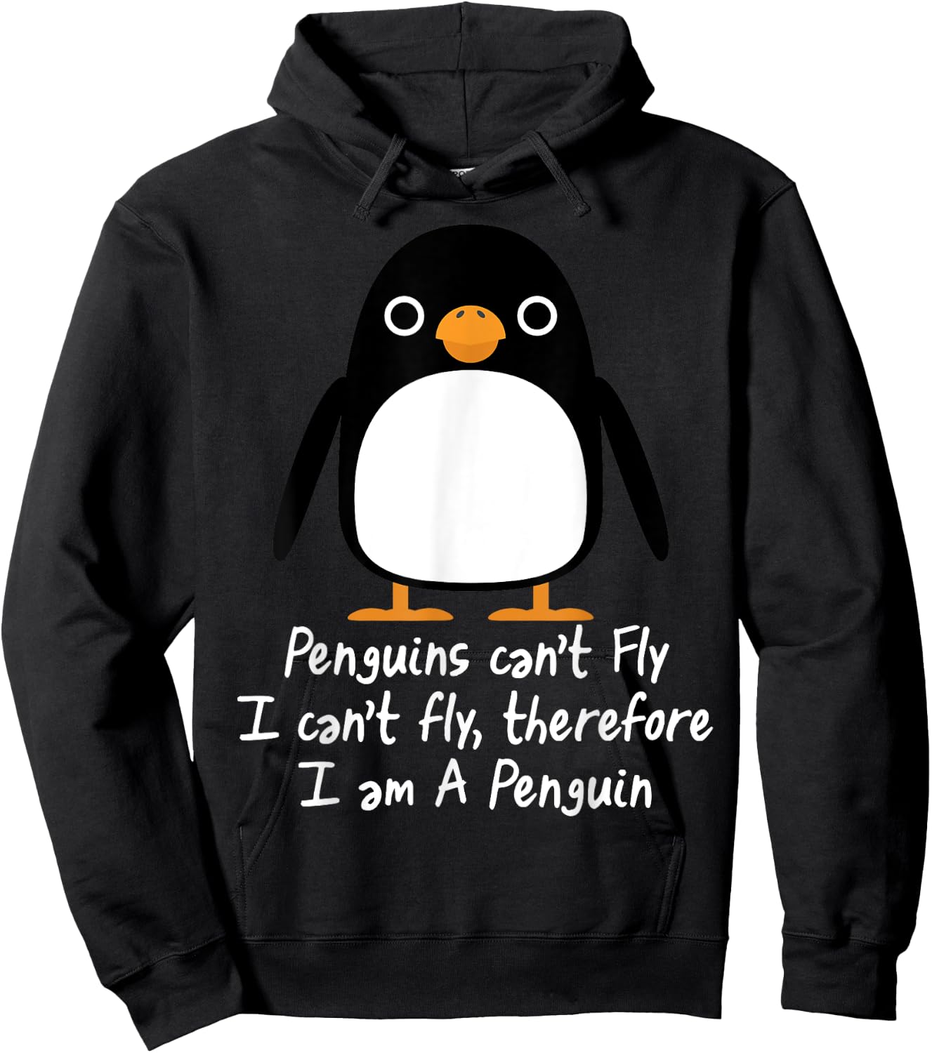 Funny Penguin T Shirt Cool I can't fly animal love gift Hoodie - Hoodie | Black