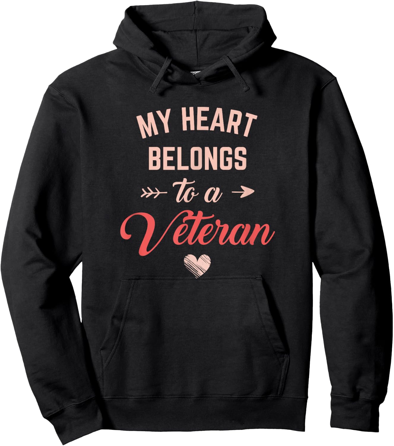 Cute Veteran Wife Girlfriend Hoodie - Hoodie | Black