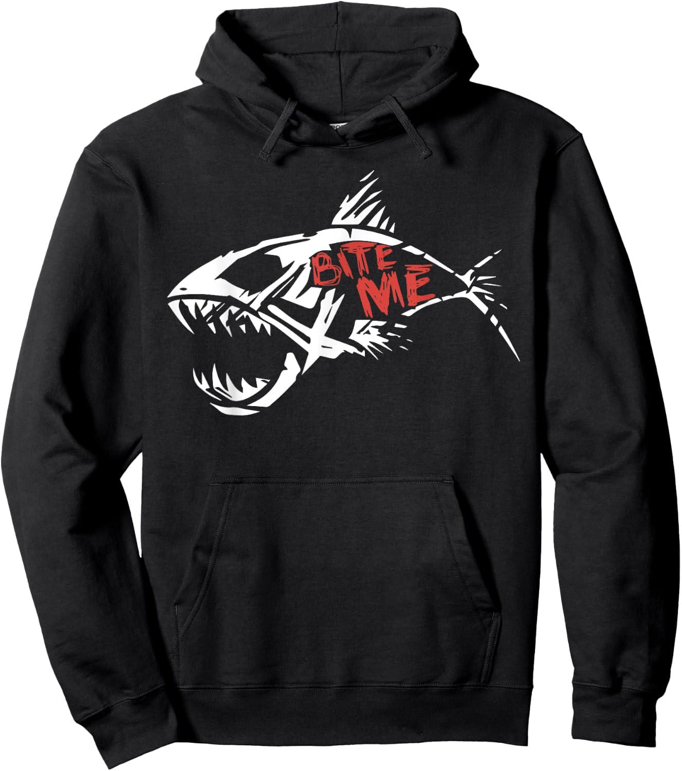 Bite Me Shirt Shark Funny Fishing Hoodie - Hoodie | Black