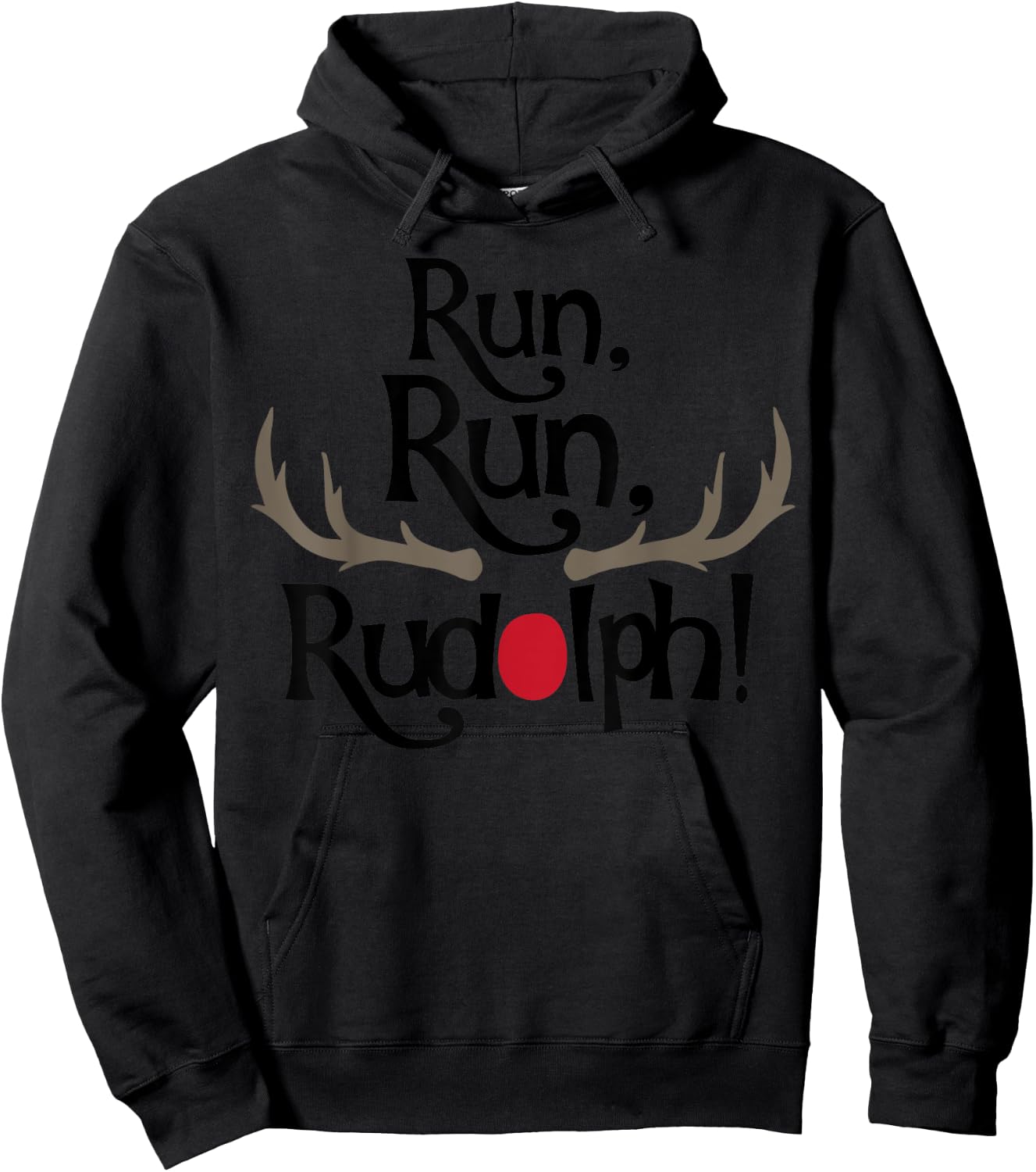 Run Run Rudolph Men Women And Kids Styles Hoodie - Hoodie | Black