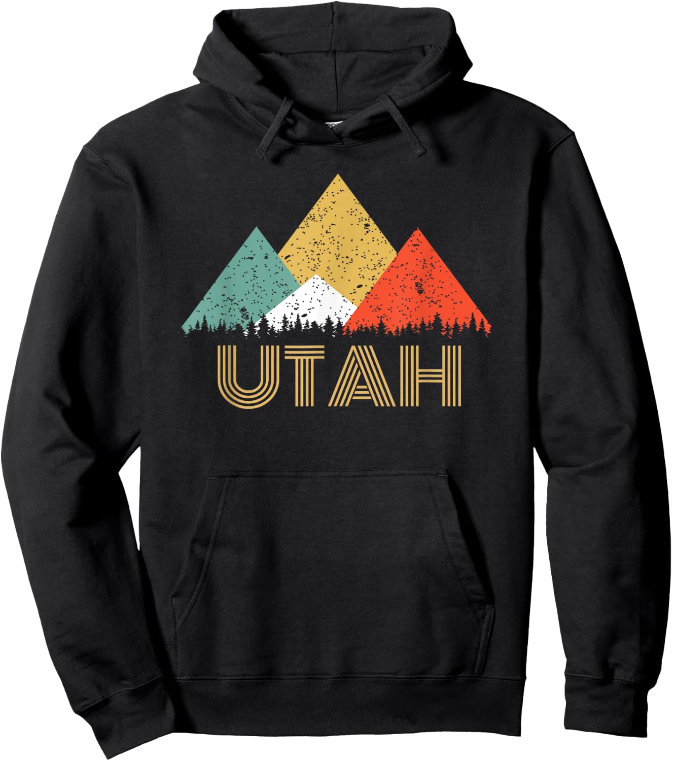 Retro Utah Mountain T Shirt Women and Kids Hoodie - Hoodie | Black