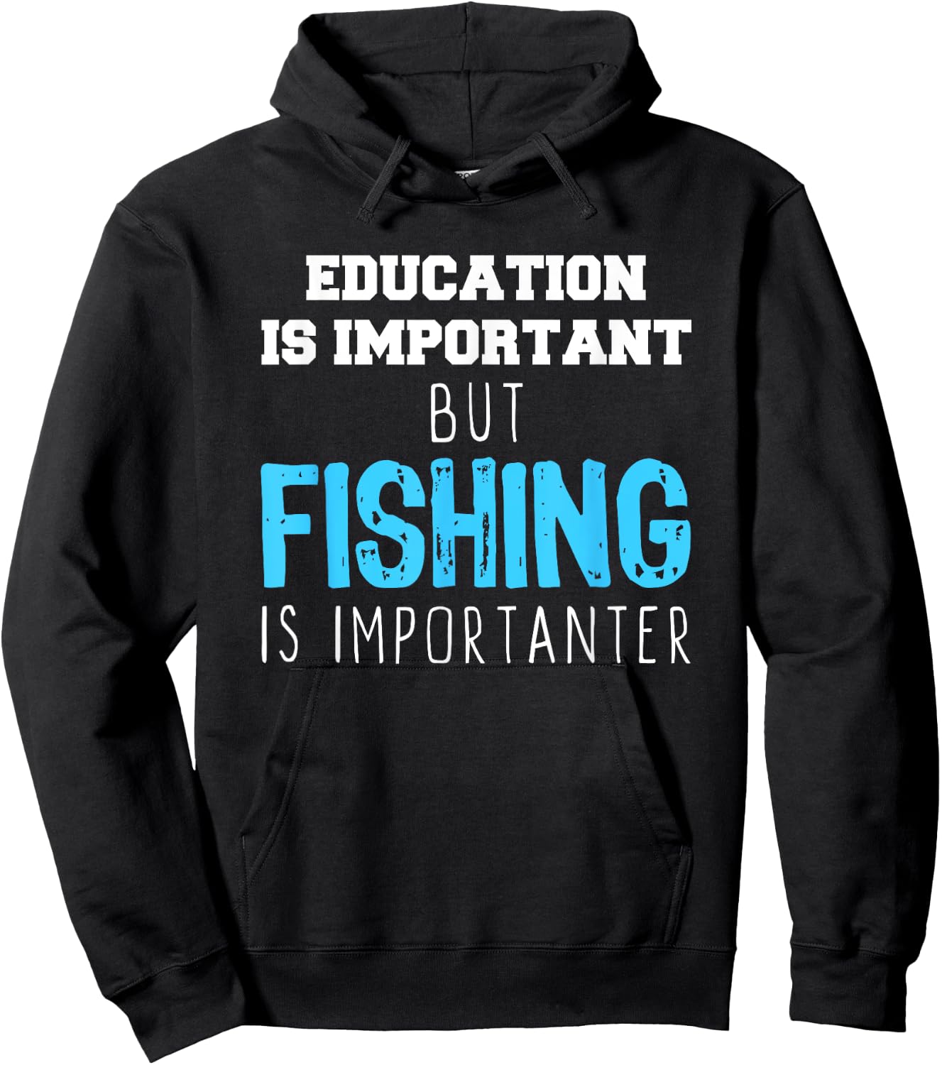 Education Is Important But Fishing Is Importanter Christmas Hoodie - Hoodie | Black