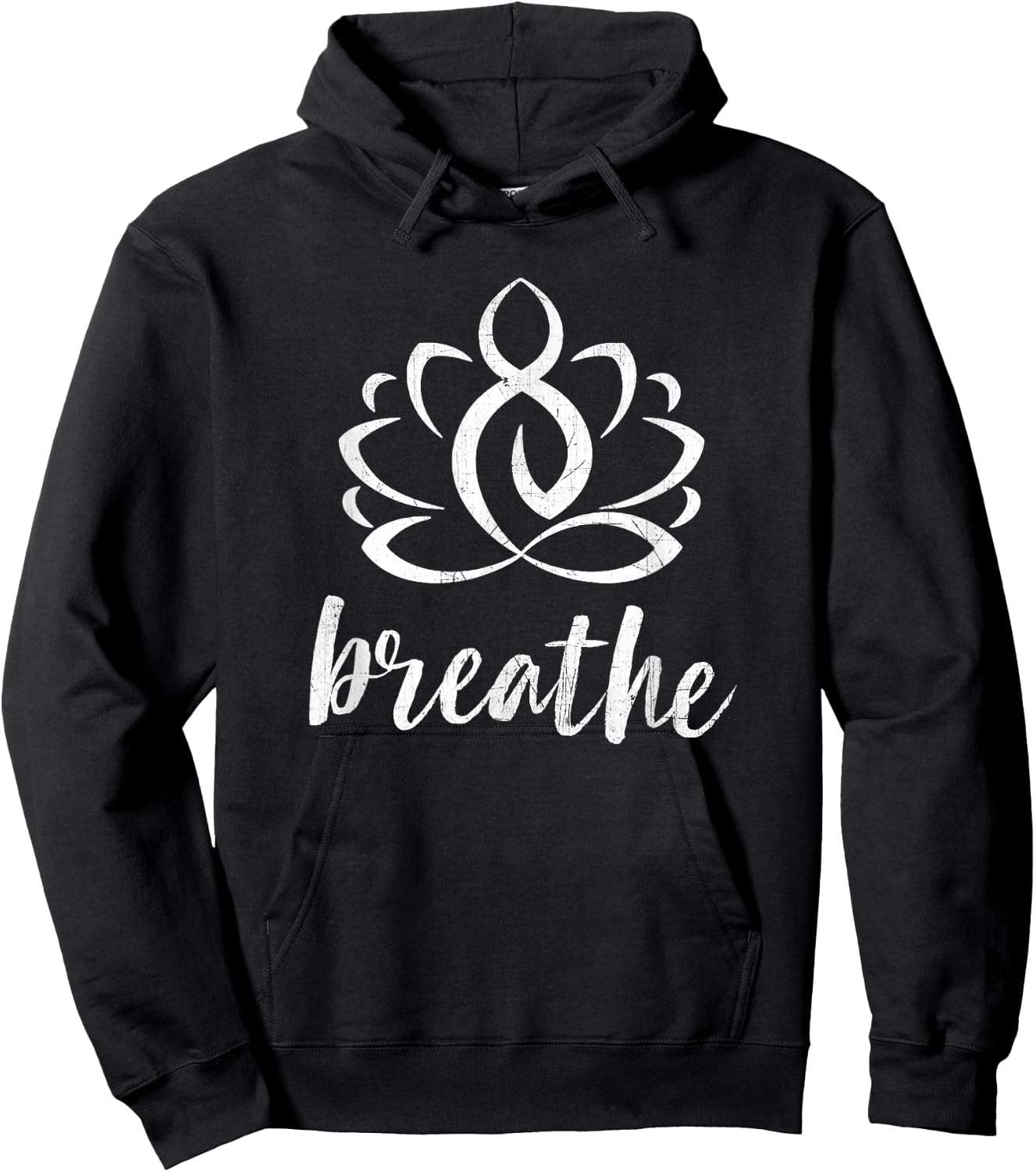 Breathe Yoga Relaxation Lotus Flower Inspiration Hoodie - Hoodie | Black