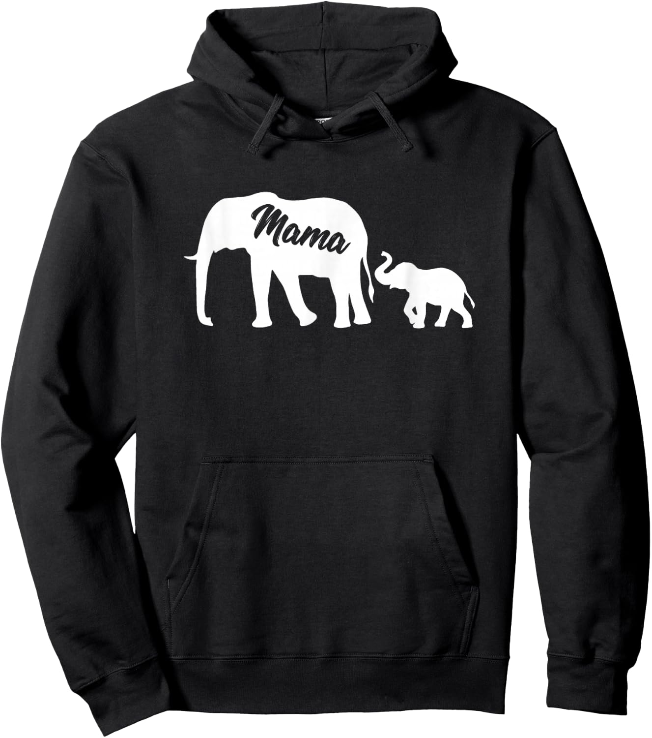Elephant Mama With Baby Mother's Day Mom Gift Hoodie - Hoodie | Black