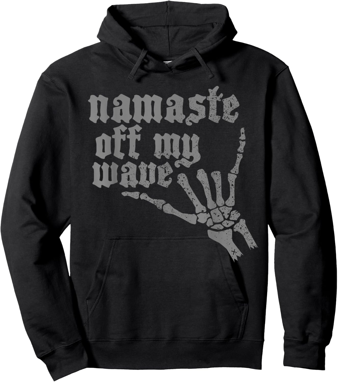 Namaste Stay Off My Wave Skeleton Shaka Surf Hoodie - Hoodie | Black