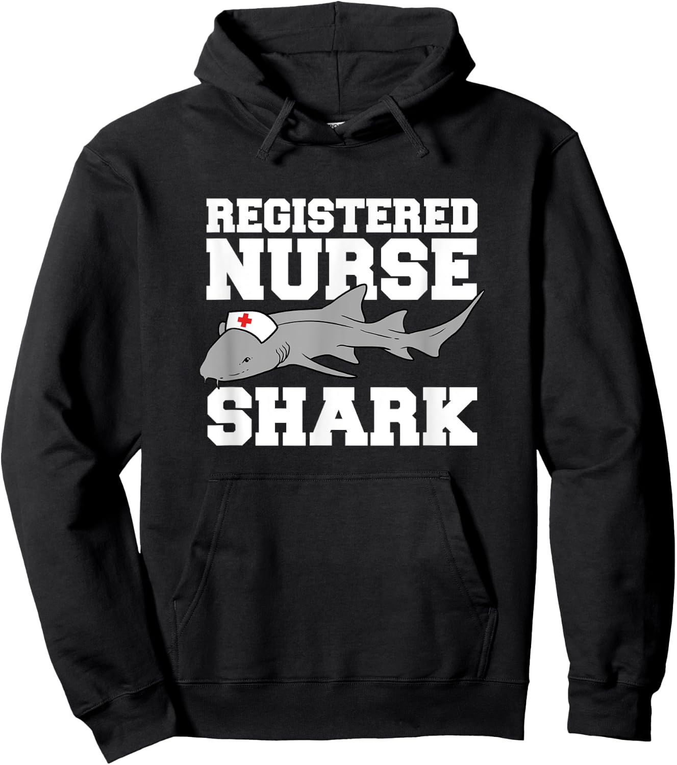 Registered Nurse Shark Funny Hoodie - Hoodie | Black