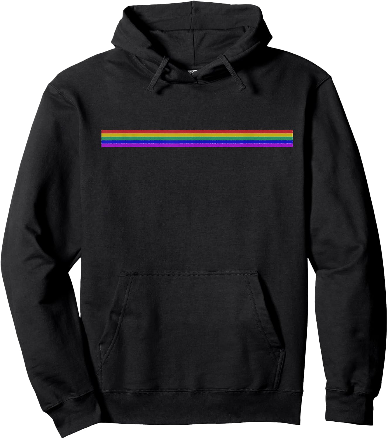 Rainbow Stripe (White, Black, Yellow, Pink, Blue) Hoodie - Hoodie | Black