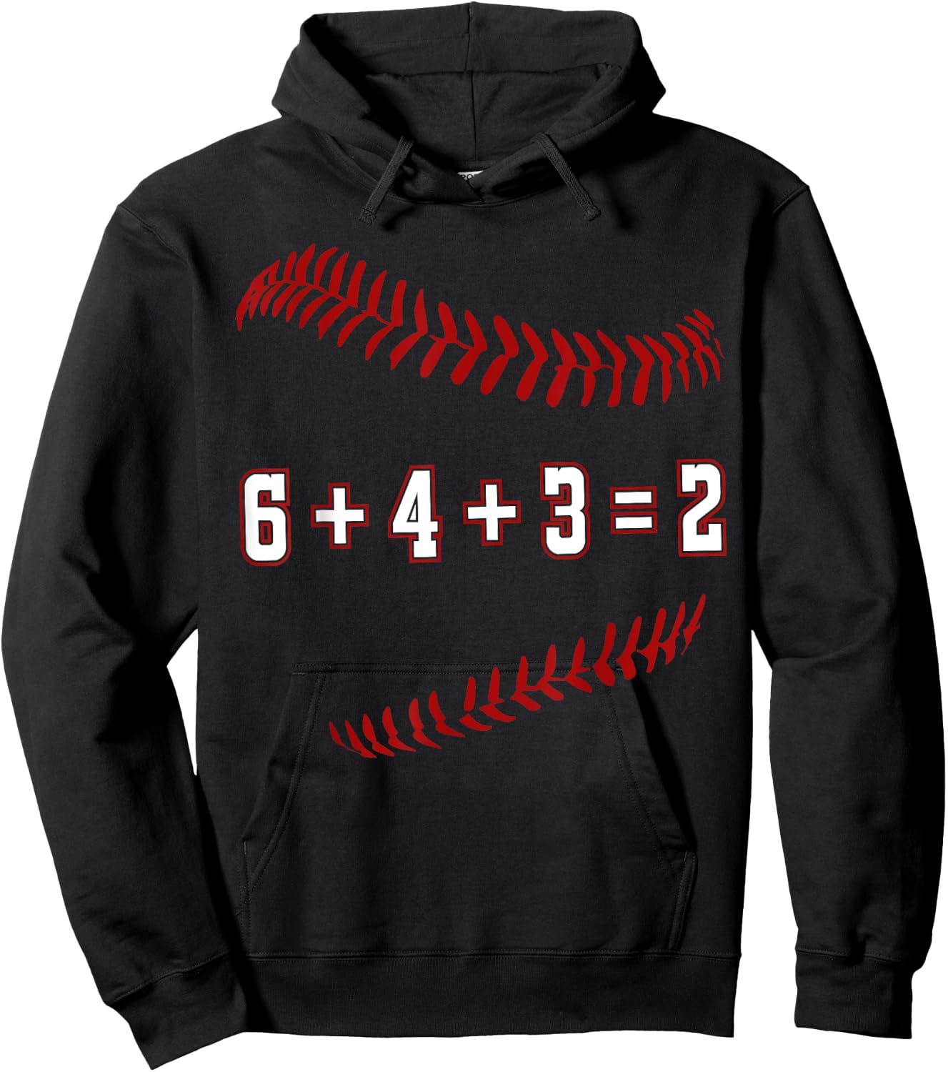 Funny Baseball Gift 6+4+3 2 baseball Double Play Hoodie - Hoodie | Black