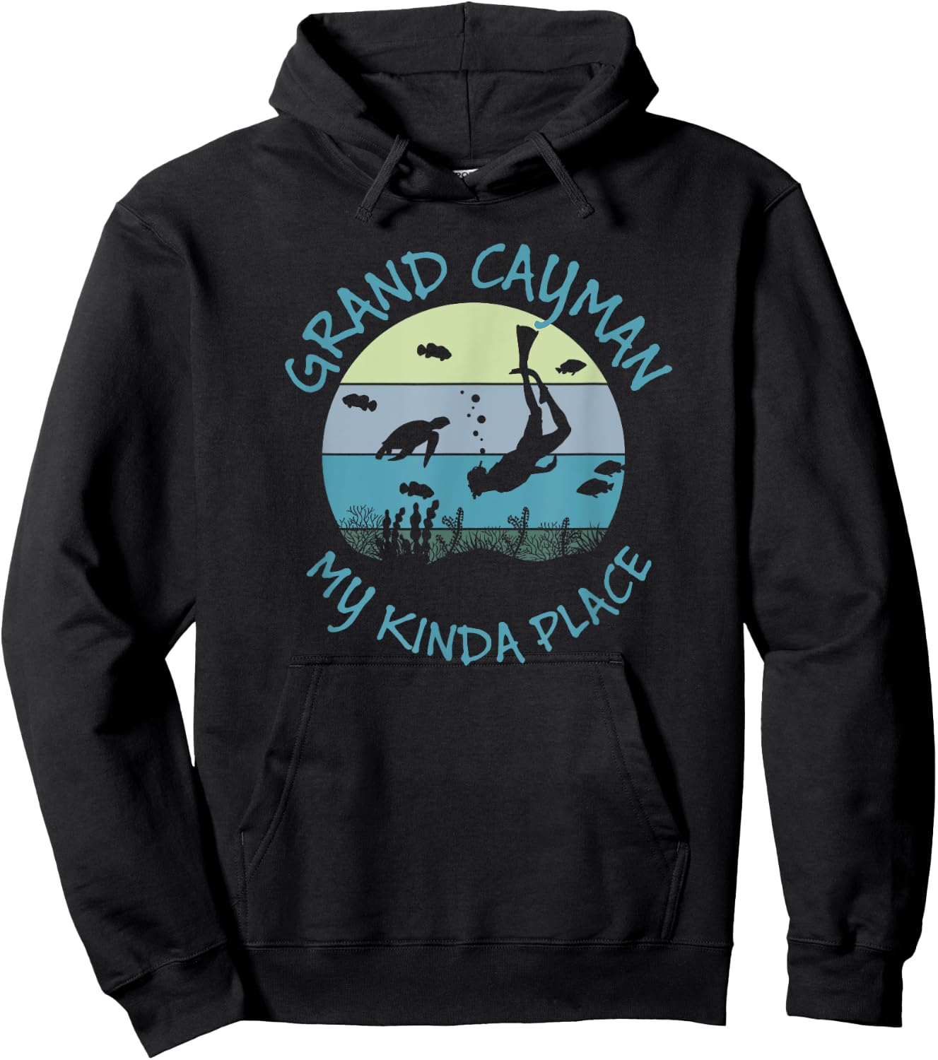 Grand Cayman Vintage Summer Vacation Diving And Scuba Gift Hoodie - Hoodie | Black