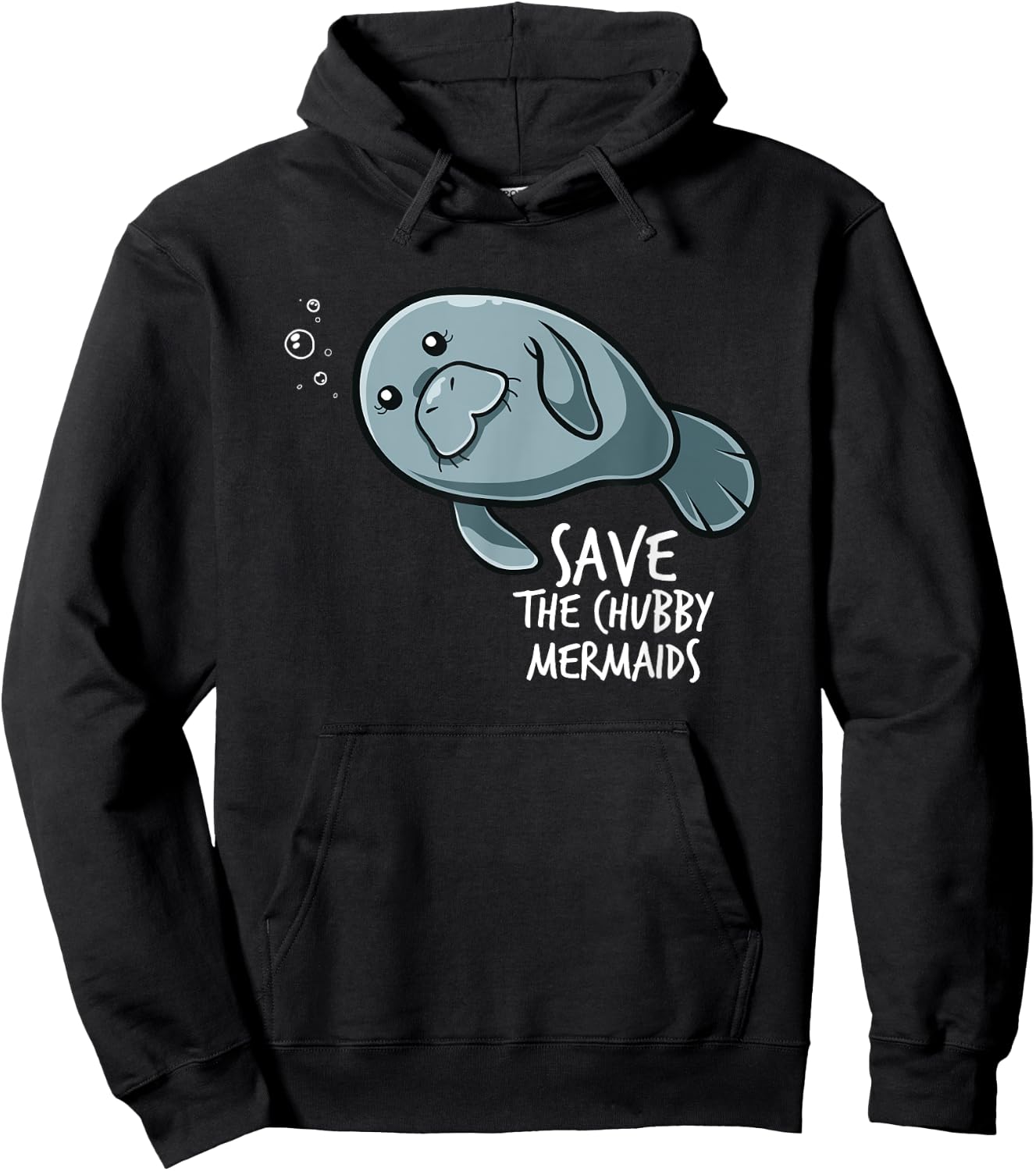 Save The Chubby Mermaid Sea Animal Flaoty Potato Manatee Hoodie - Hoodie | Black