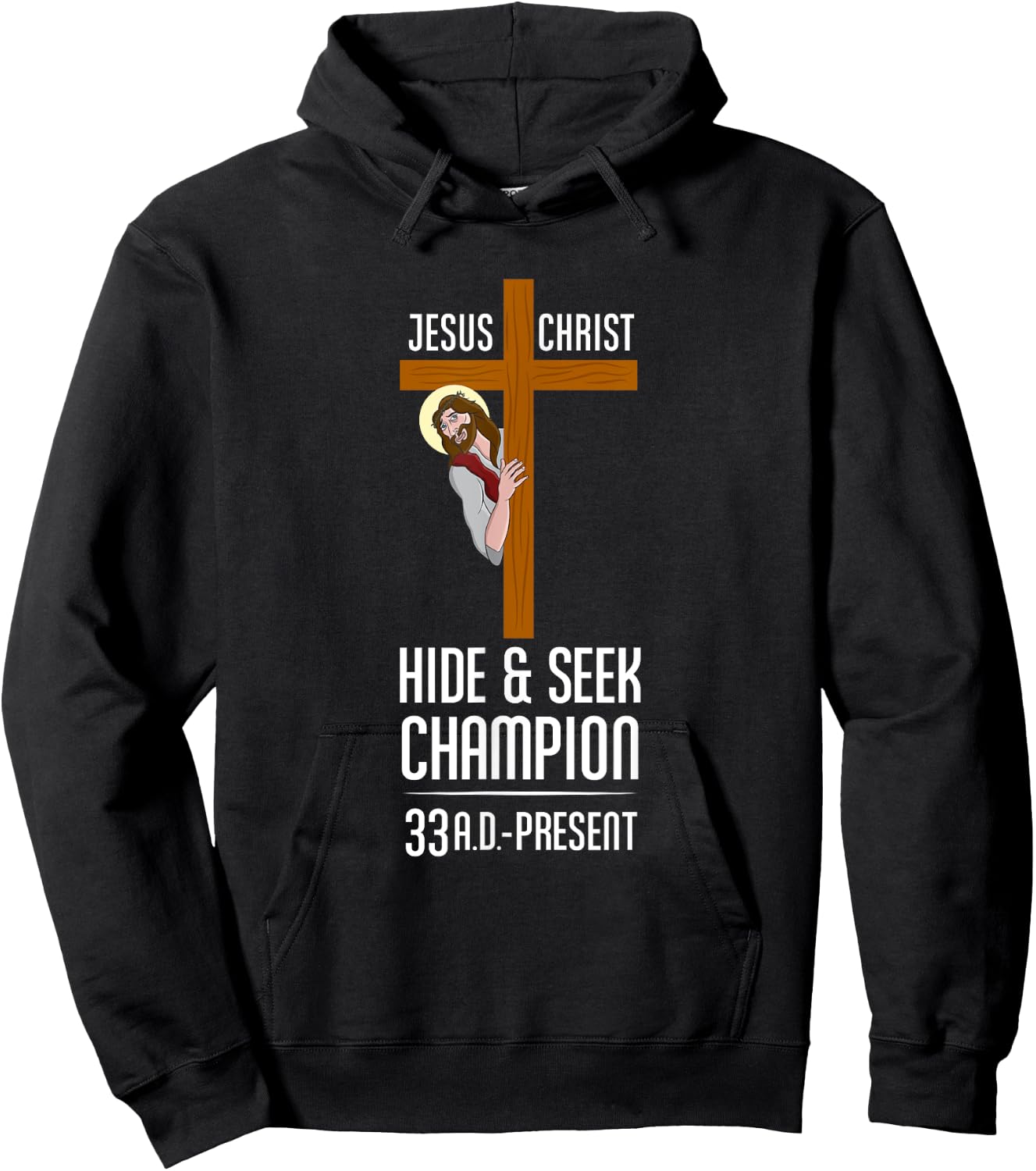 Funny Jesus Christ Hide & Seek Champion Atheism Hoodie - Hoodie | Black