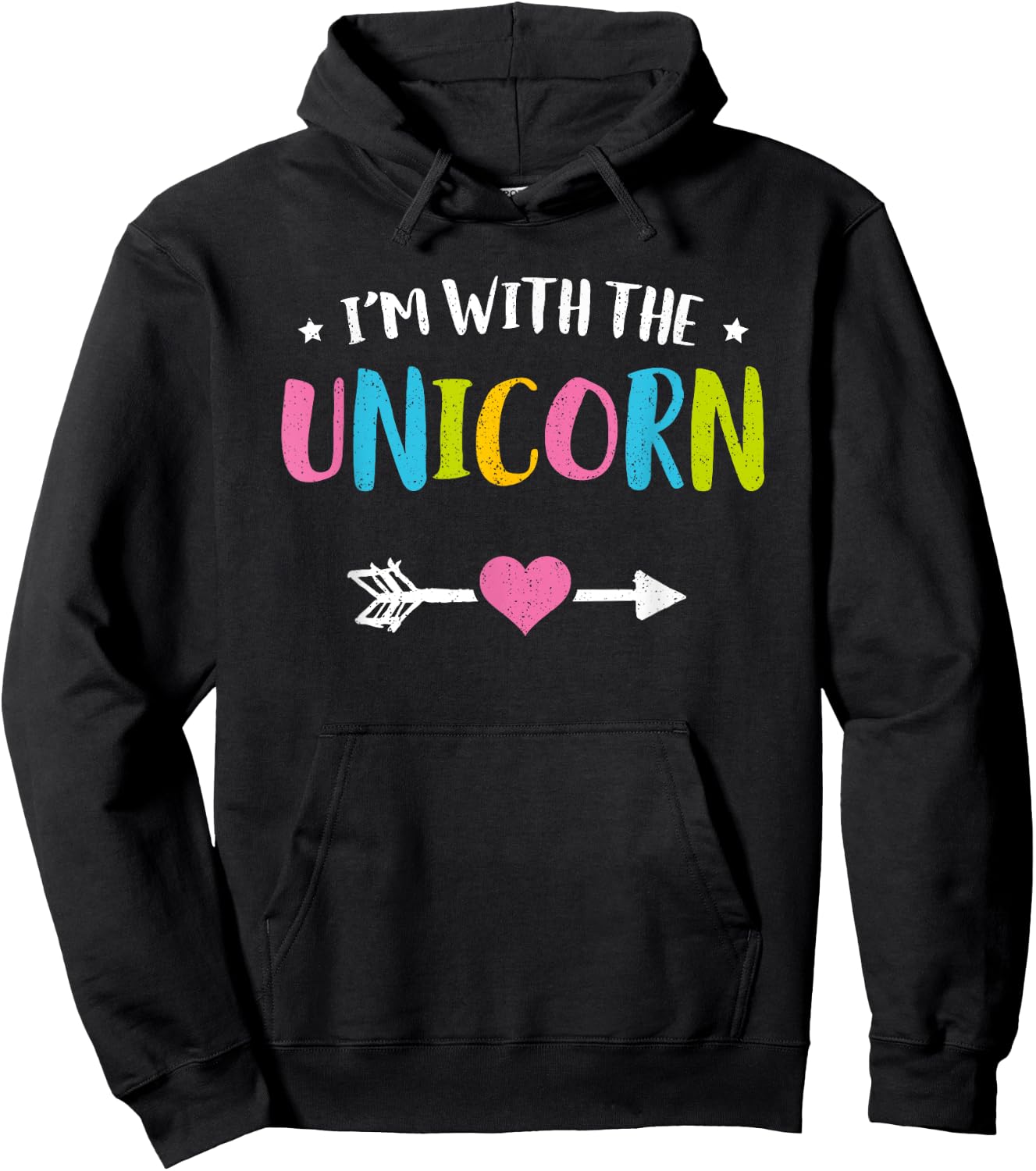 I'm With The Unicorn Cute Funny Couple Halloween Costume Hoodie - Hoodie | Black