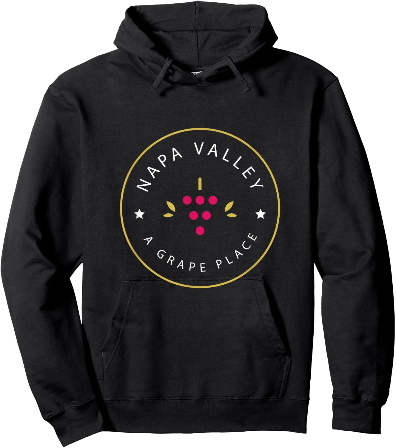 Napa Valley - A Grape Place - Wine Country Souvenir Hoodie - Hoodie | Black