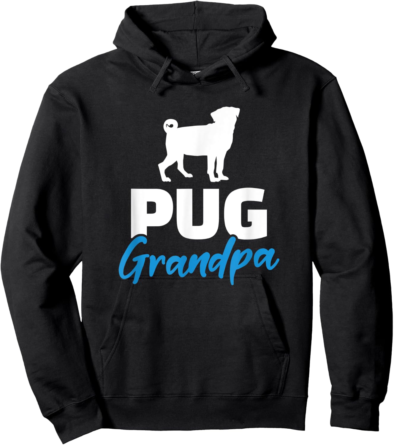 Pug Grandpa Hoodie - Hoodie | Black