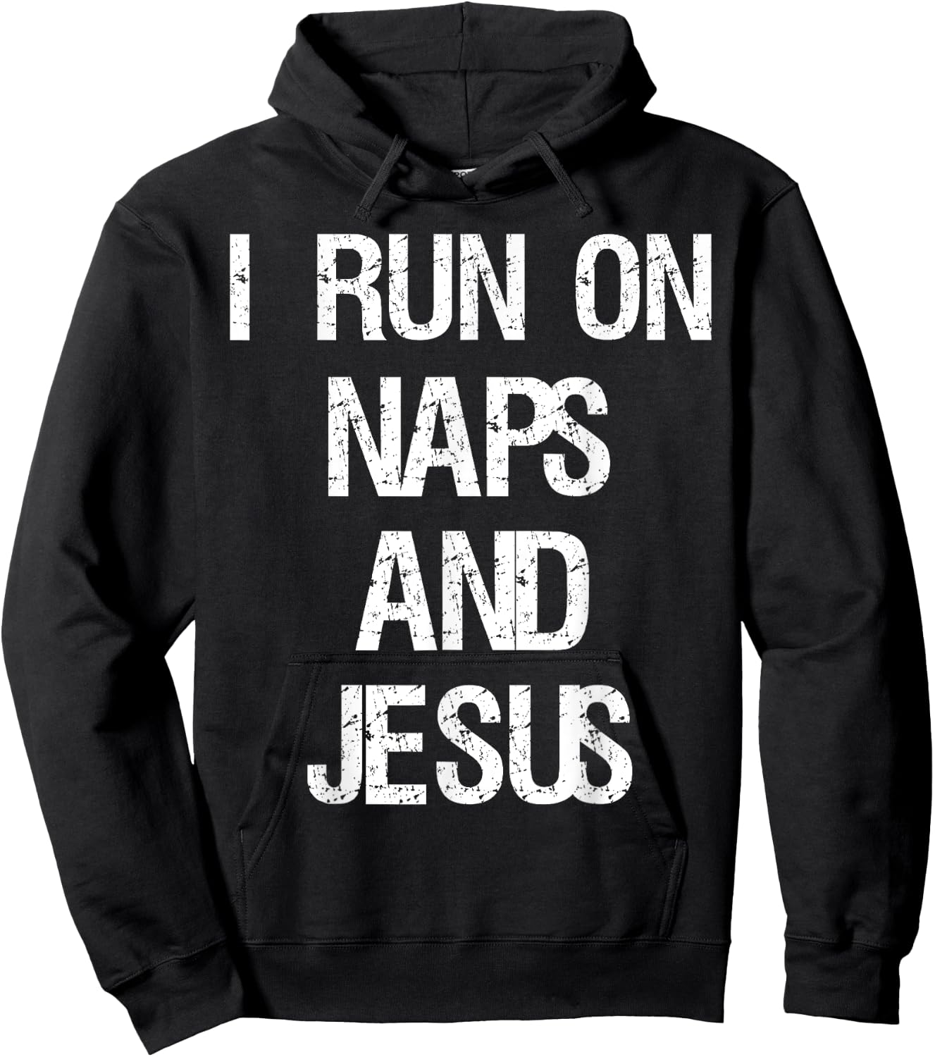 Funny Run On Nap & Jesus Christ Sayings Christian Hoodie - Hoodie | Black