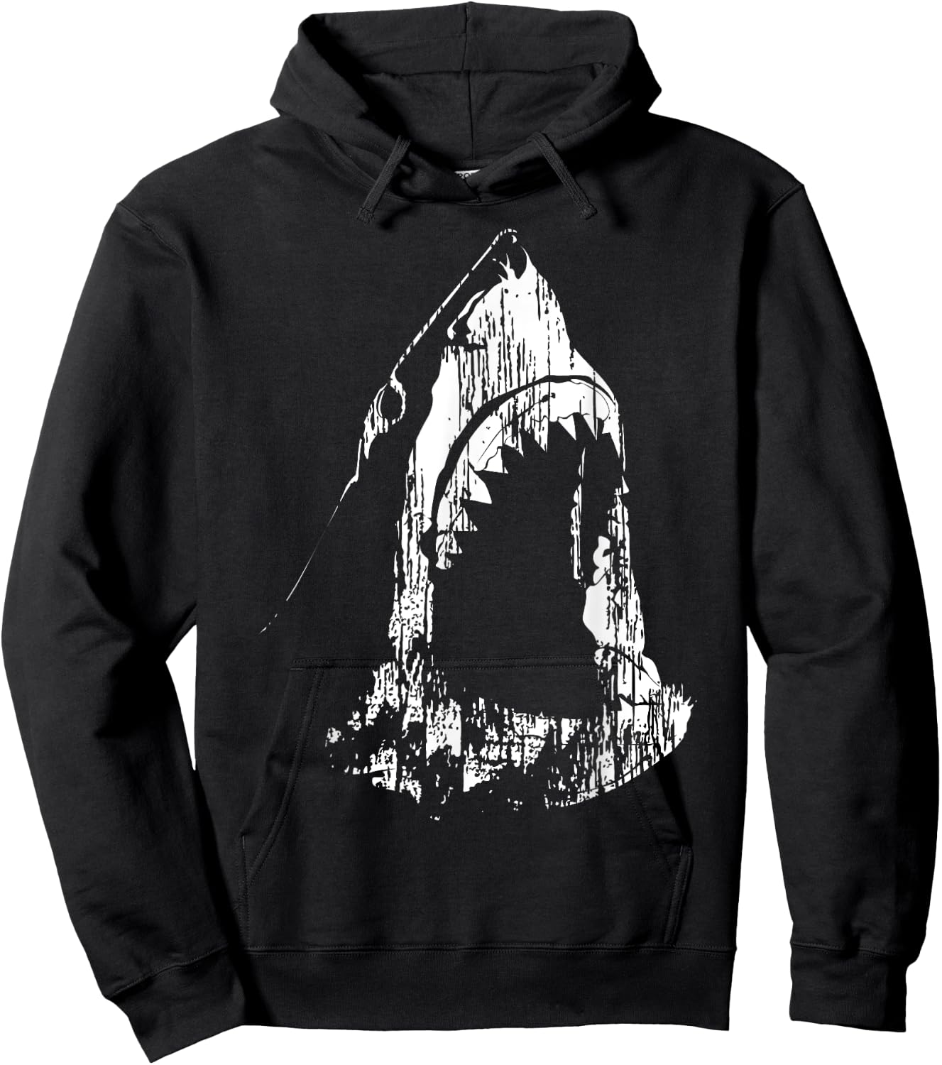 Cool Shark Graphic Sketch for Boys Hoodie - Hoodie | Black