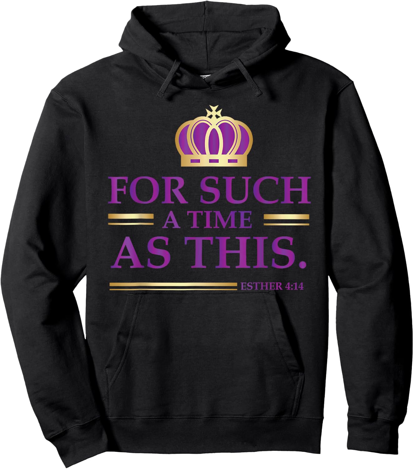 For Such a Time as This Esther Bible Verse Christian Hoodie - Hoodie | Black
