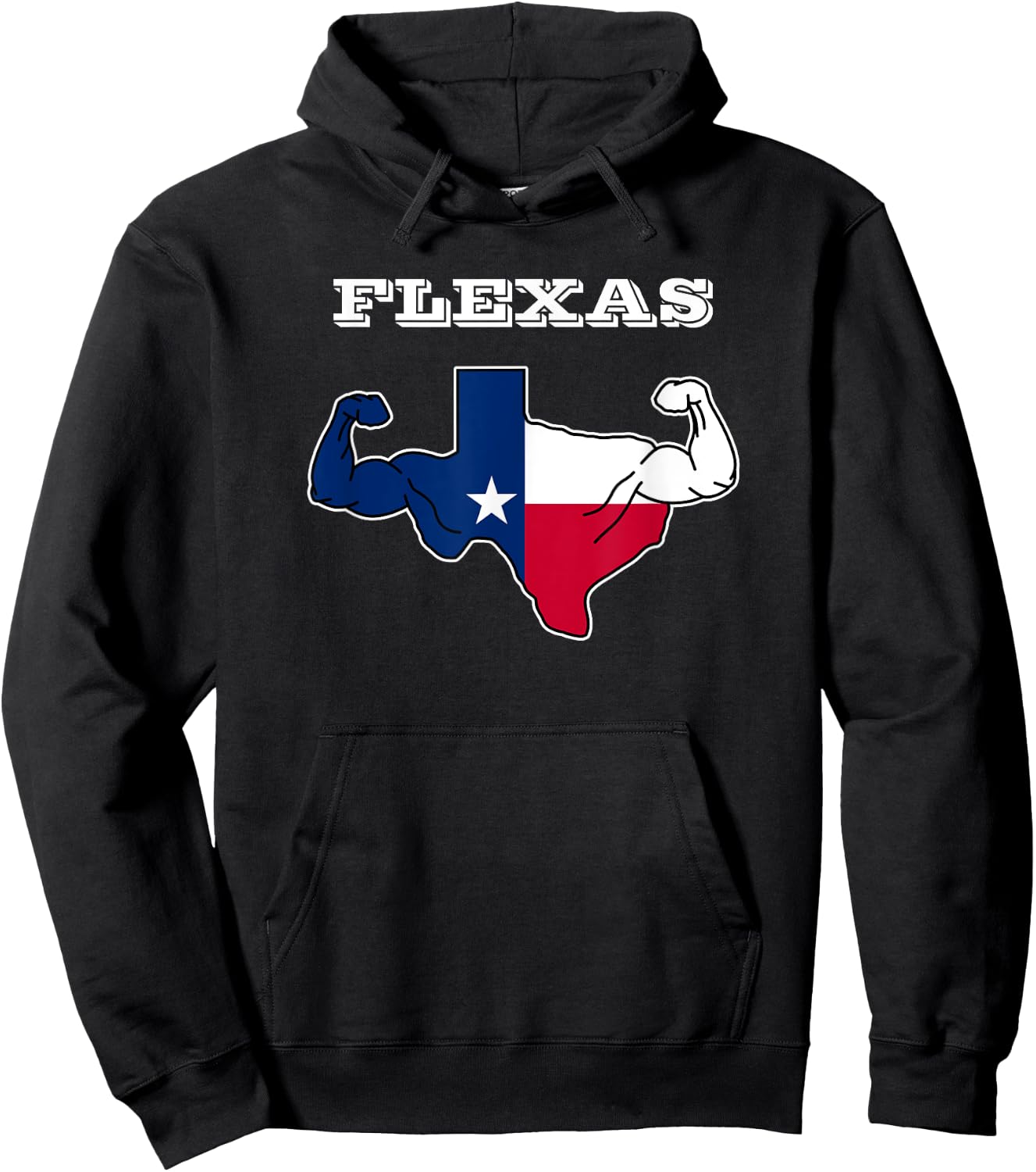 Texas Flag Flexas Gym Workout Weightlifting Shirt Hoodie - Hoodie | Black