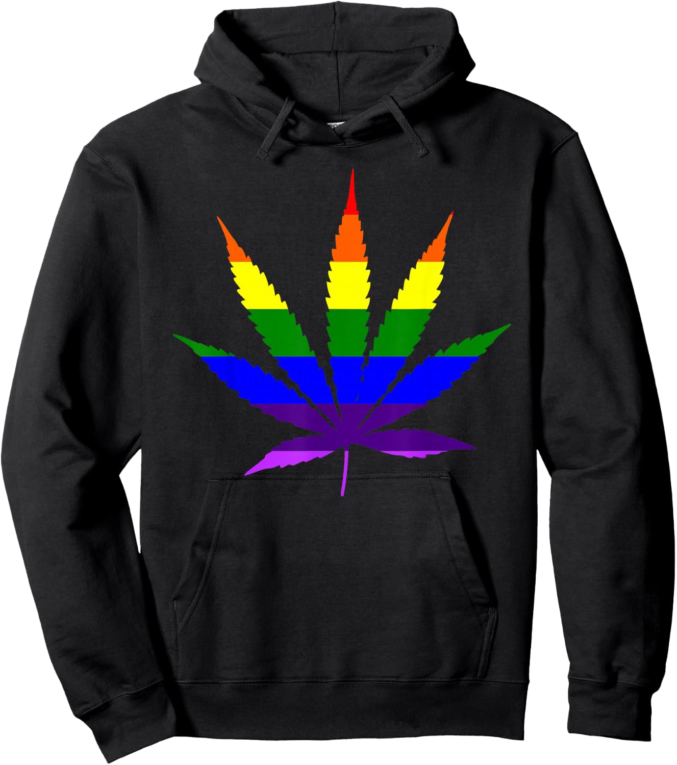 Rainbow Marijuana Leaf Pot Leaf Pride Shirt Hoodie - Hoodie | Black