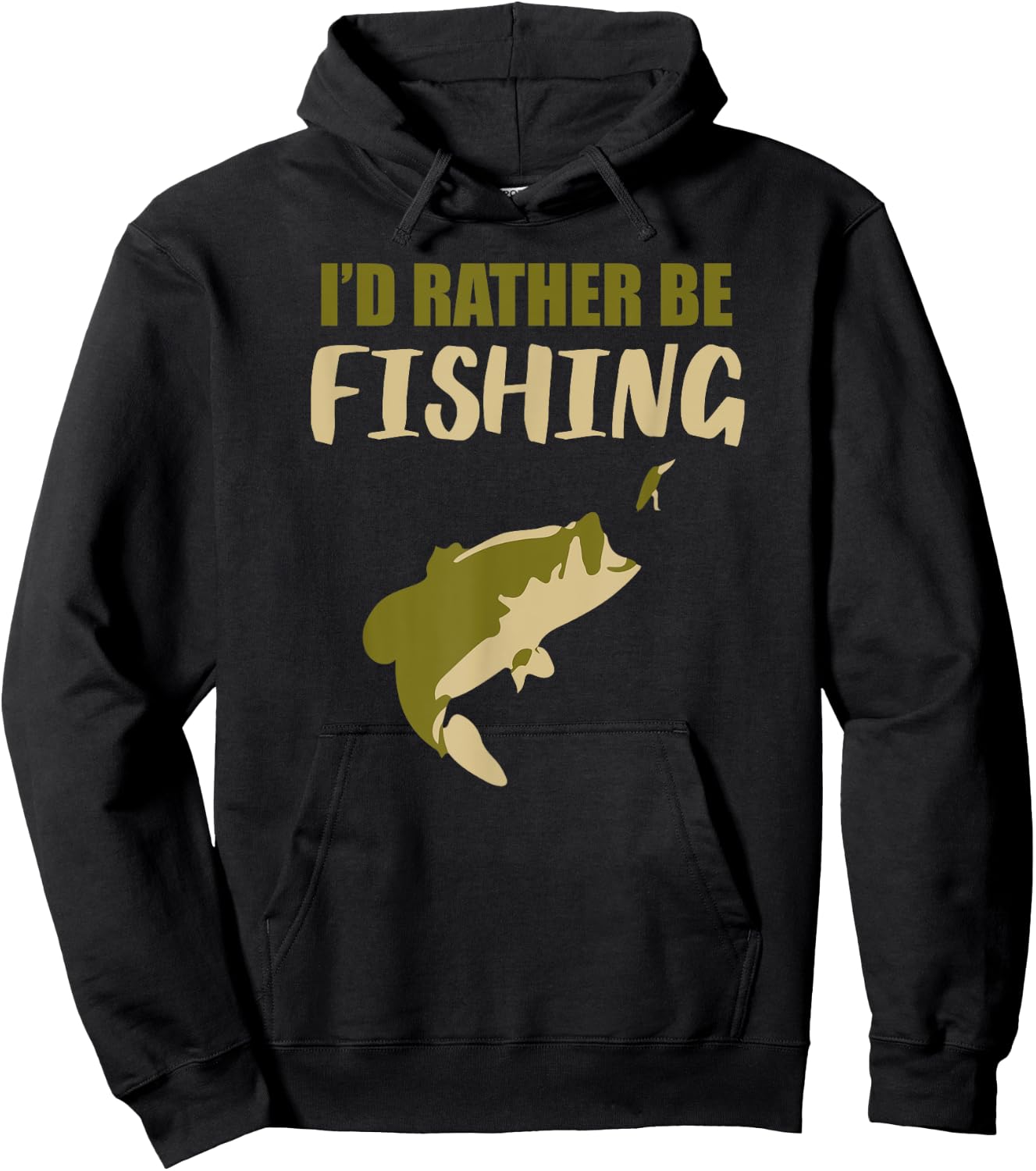 I'd Rather Be Fishing Shirt - Funny Fishing Shirt Hoodie - Hoodie | Black