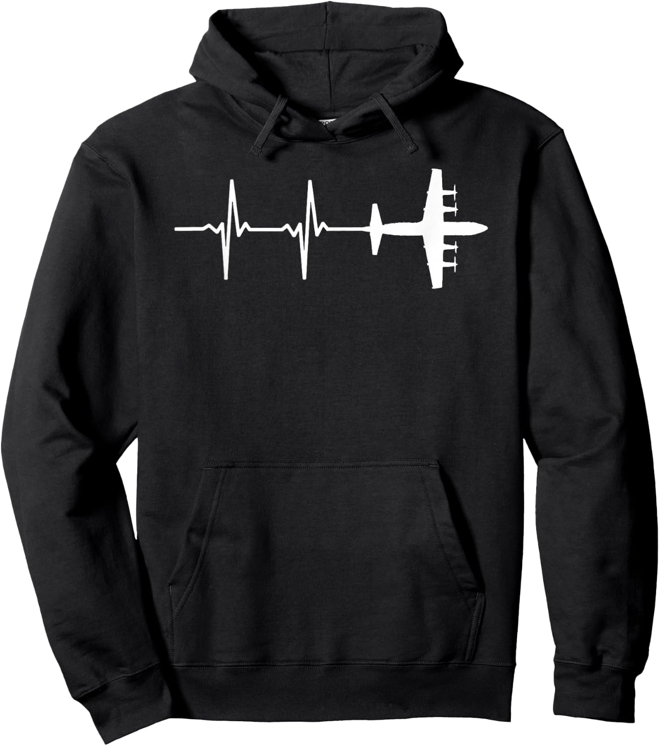 EKG Heartbeat P-3 Orion Military Plane Shirt Hoodie - Hoodie | Black
