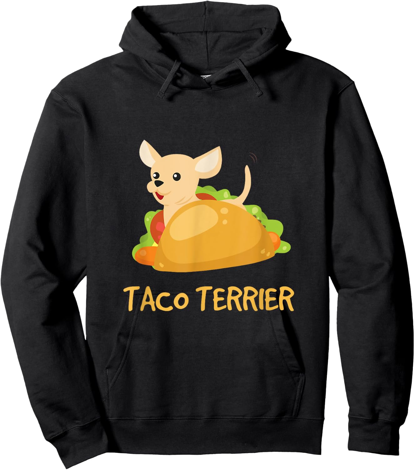 Taco Terrier - Funny Taco Dog Pun Women Kids Hoodie - Hoodie | Black