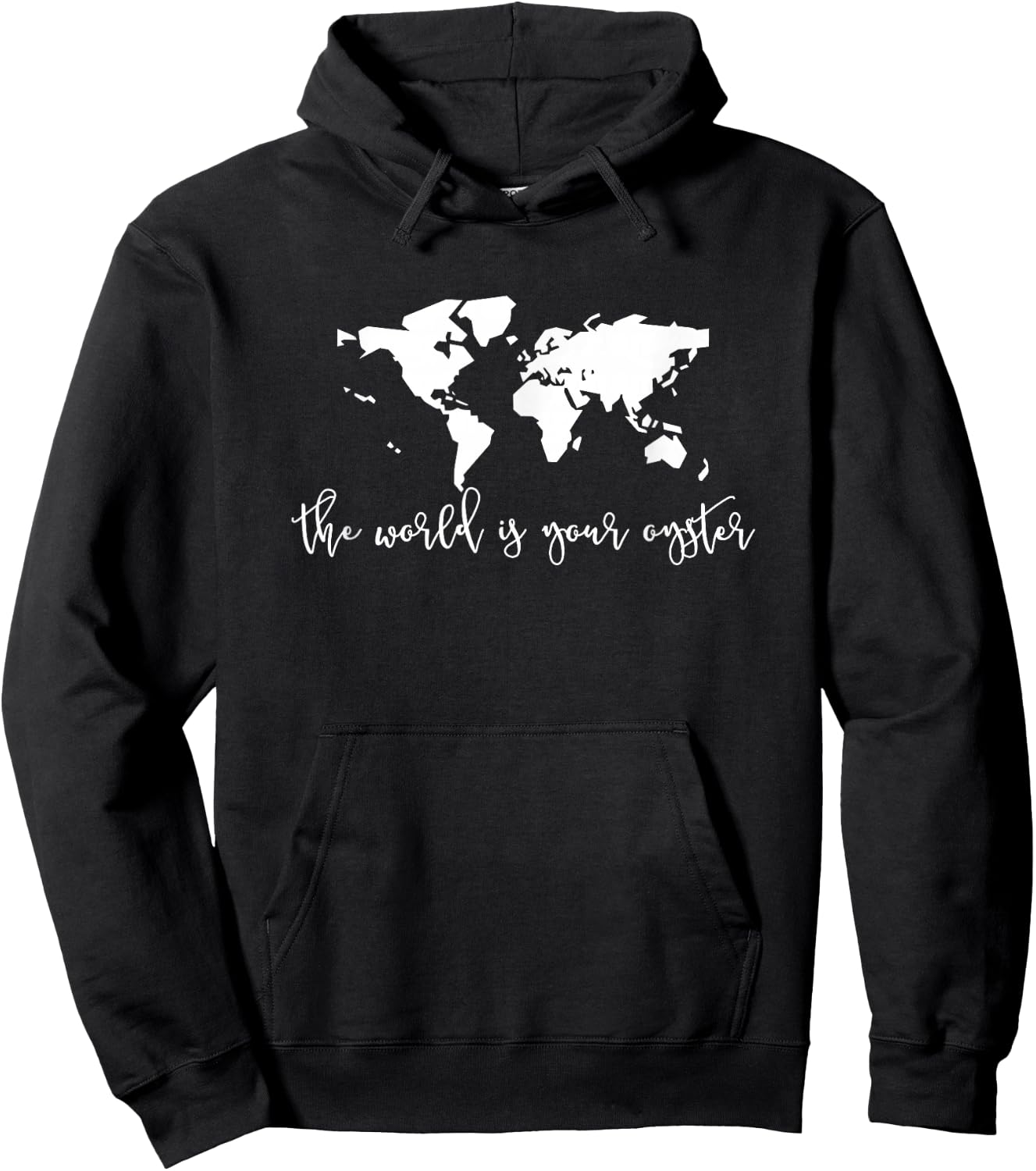 The World is Your Oyster World Map Hoodie - Hoodie | Black