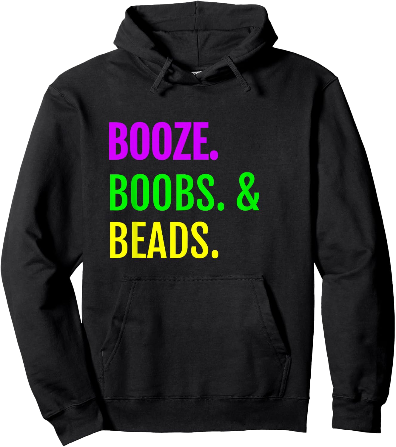 Booze Boobs Beads Mardi Gras design New Orleans Hoodie - Hoodie | Black