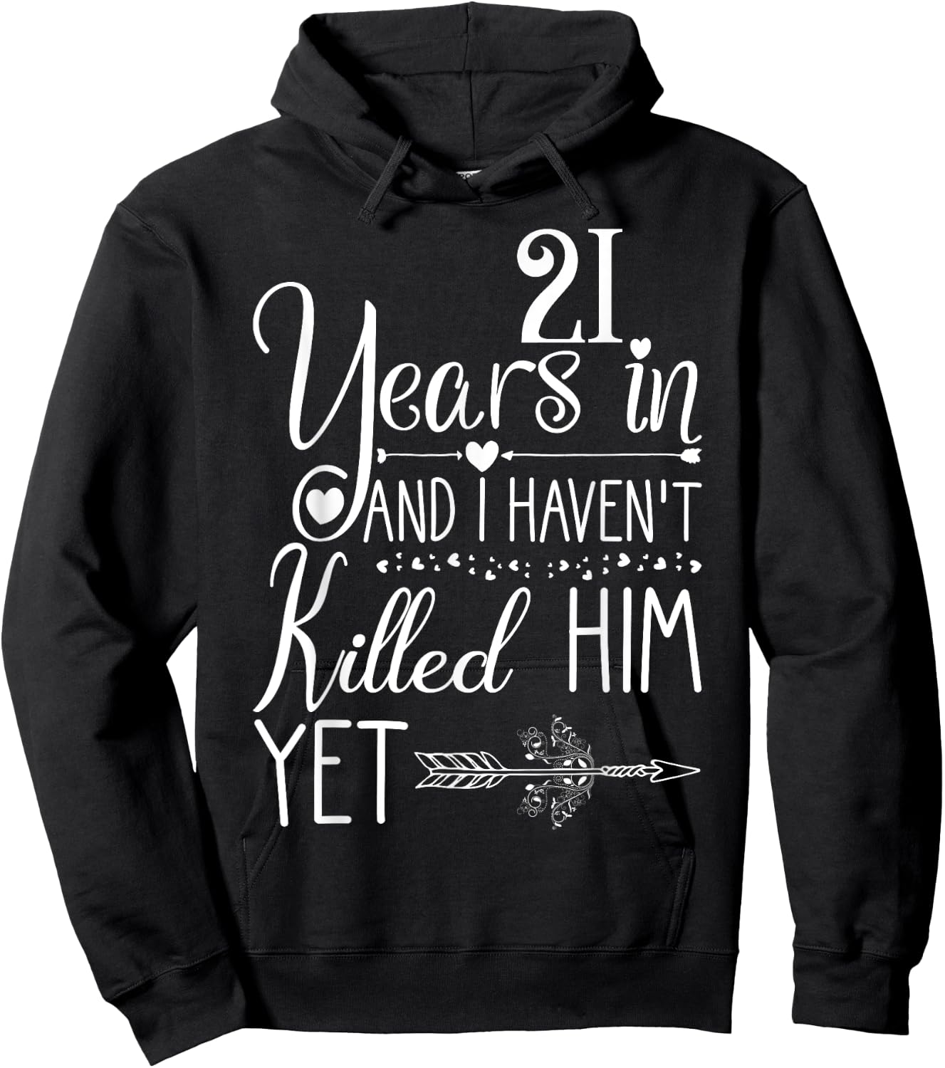 21st Wedding Anniversary Wife Just Married 21 Years Hoodie - Hoodie | Black