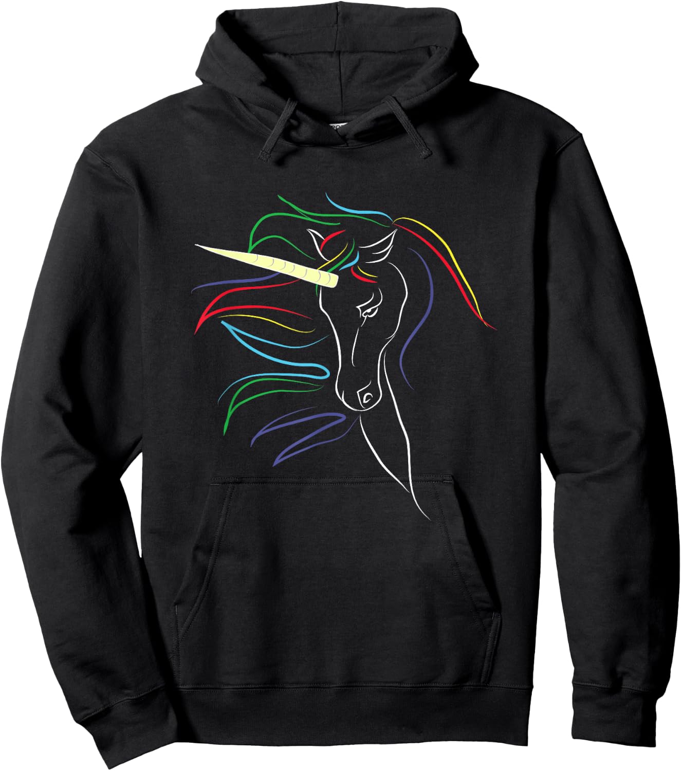 Colourful Fantasy Myth Adult Unicorn Hoodie - Hoodie | Black