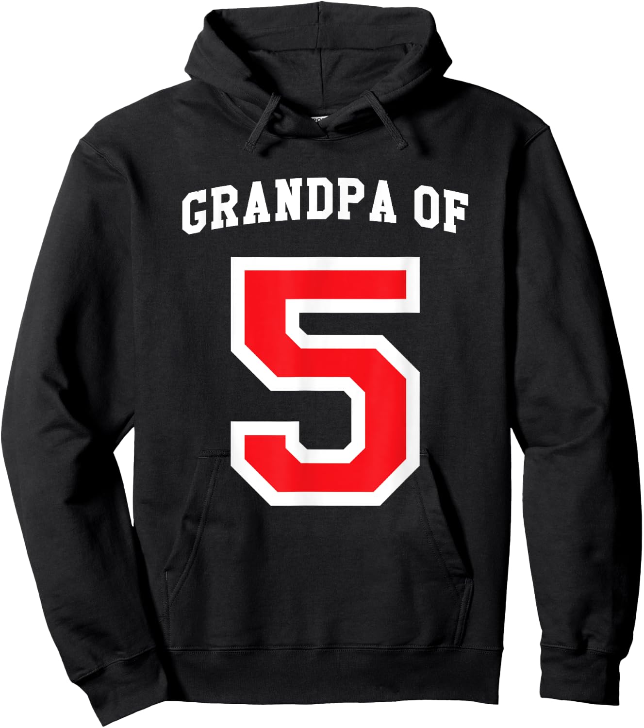 Grandpa of 5 Grandchildren Baseball Jersey Hoodie - Hoodie | Black