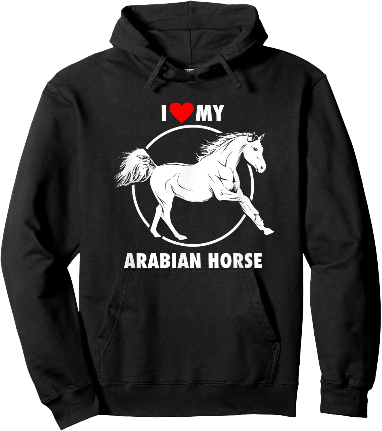 I Love My Arabian Horse Arabic Equestrian Hoodie - Hoodie | Black
