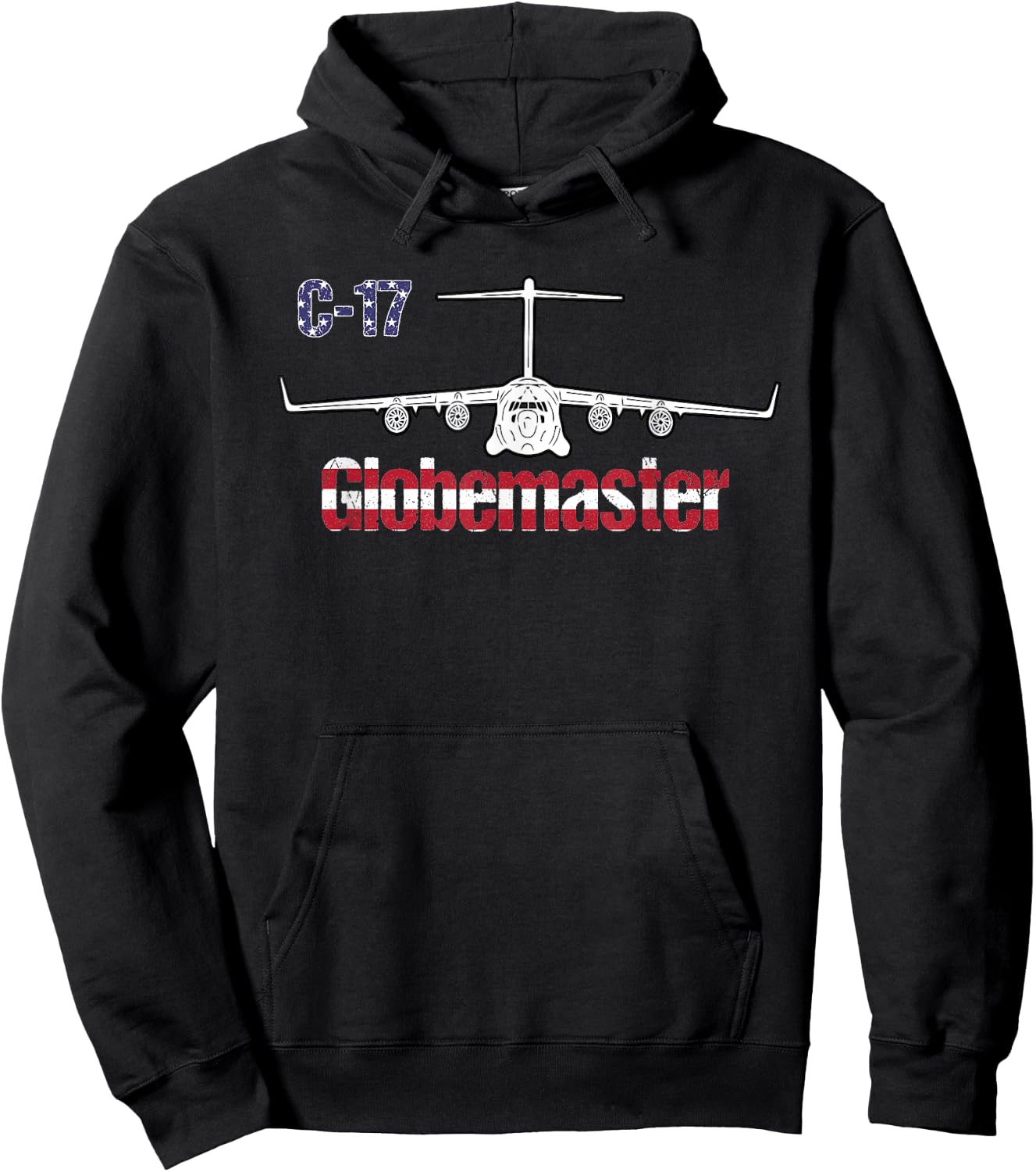 C17 Globemaster: Air Force Pilot Gifts American Flag Women Kids Men Hoodie - Hoodie | Black