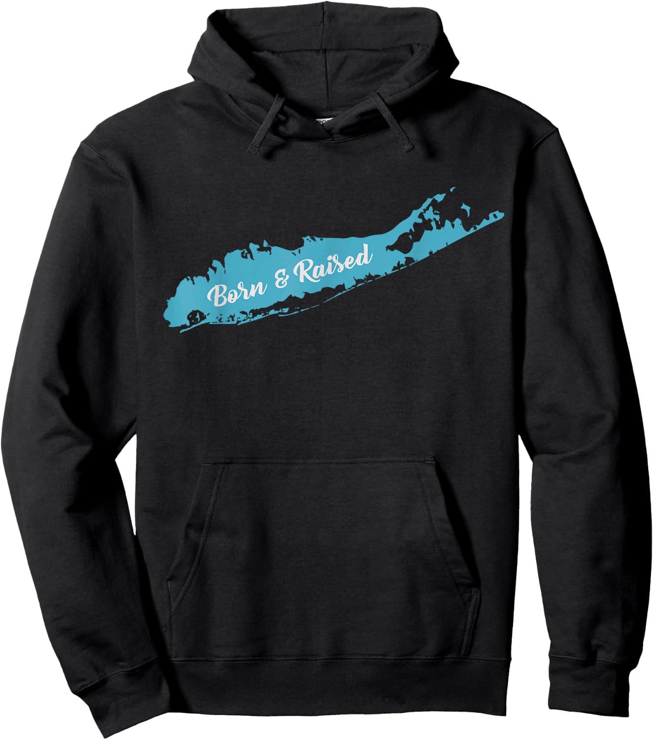 Born and Raised Long Island NY T Shirt Hoodie - Hoodie | Black
