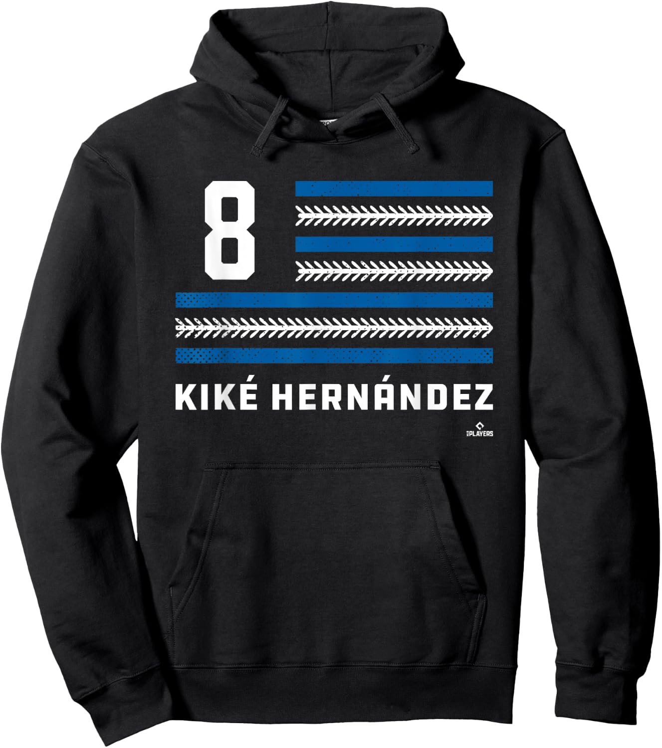 Flag Stripes Kiké Hernández Los Angeles Baseball MLBPA Hoodie - Hoodie | Black