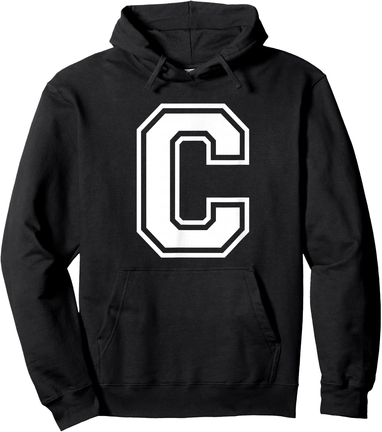 Letter C Name Initial Varsity Alphabet Monogram Hoodie - Hoodie | Black