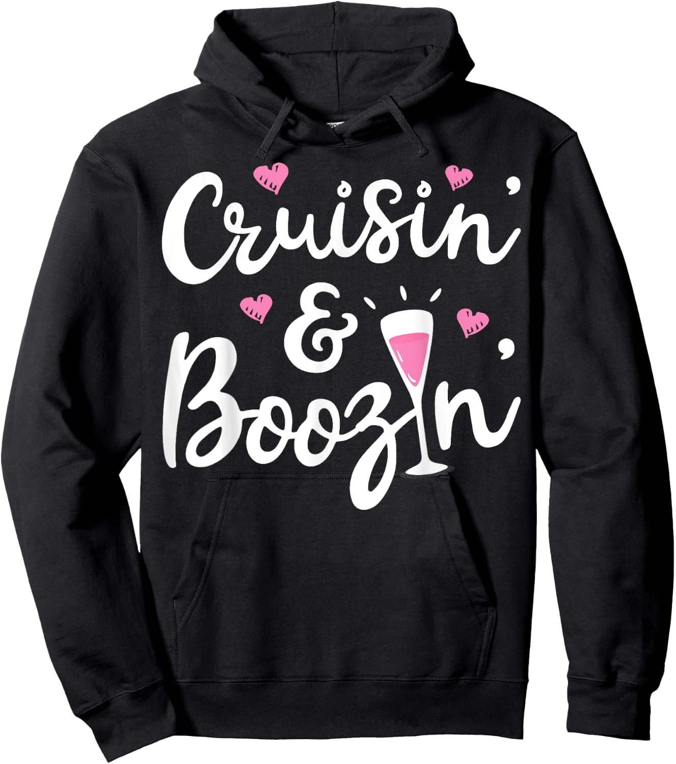 Cruisin And Boozin T shirt Cruise Ship Cruising Drinking Men Hoodie - Hoodie | Black
