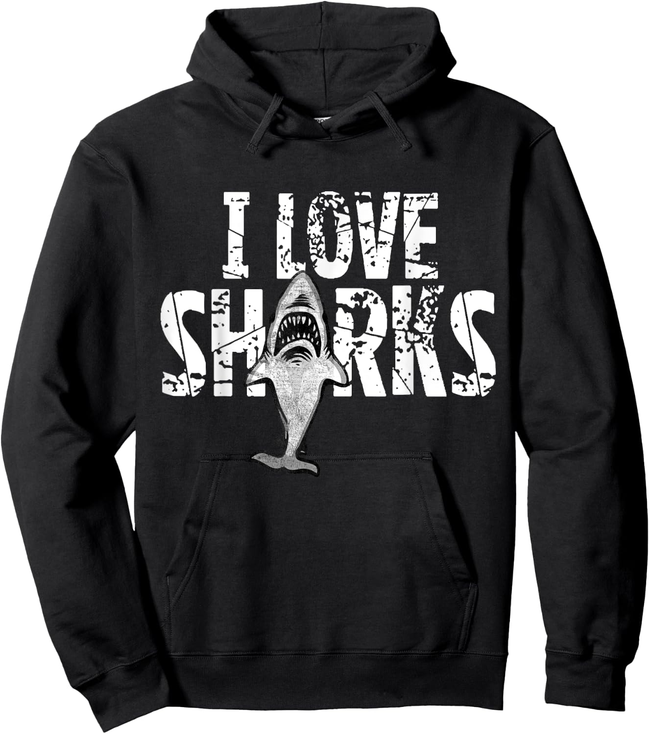 I Love Sharks Shirt - Shark Lovers Shirt and Gift Hoodie - Hoodie | Black