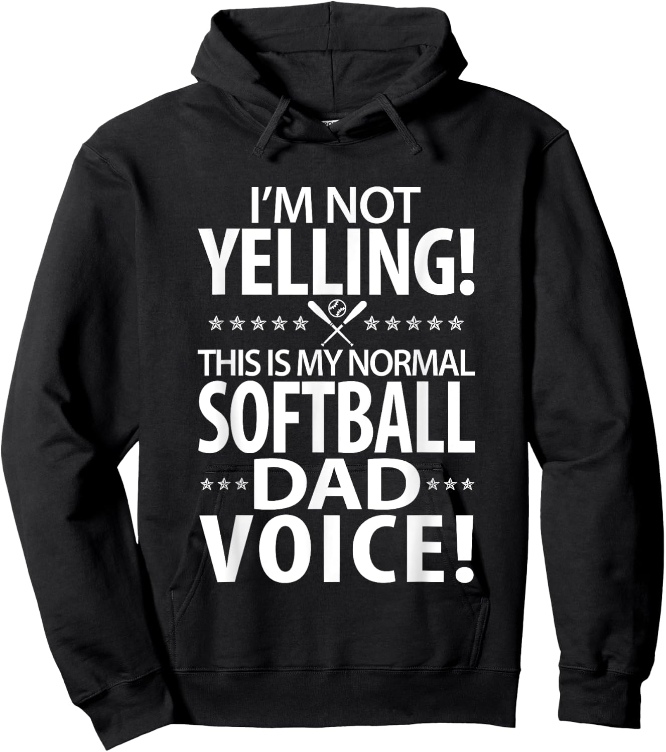 Softball Dad - Funny Daddy Birthday or Father's Day Gift Hoodie - Hoodie | Black