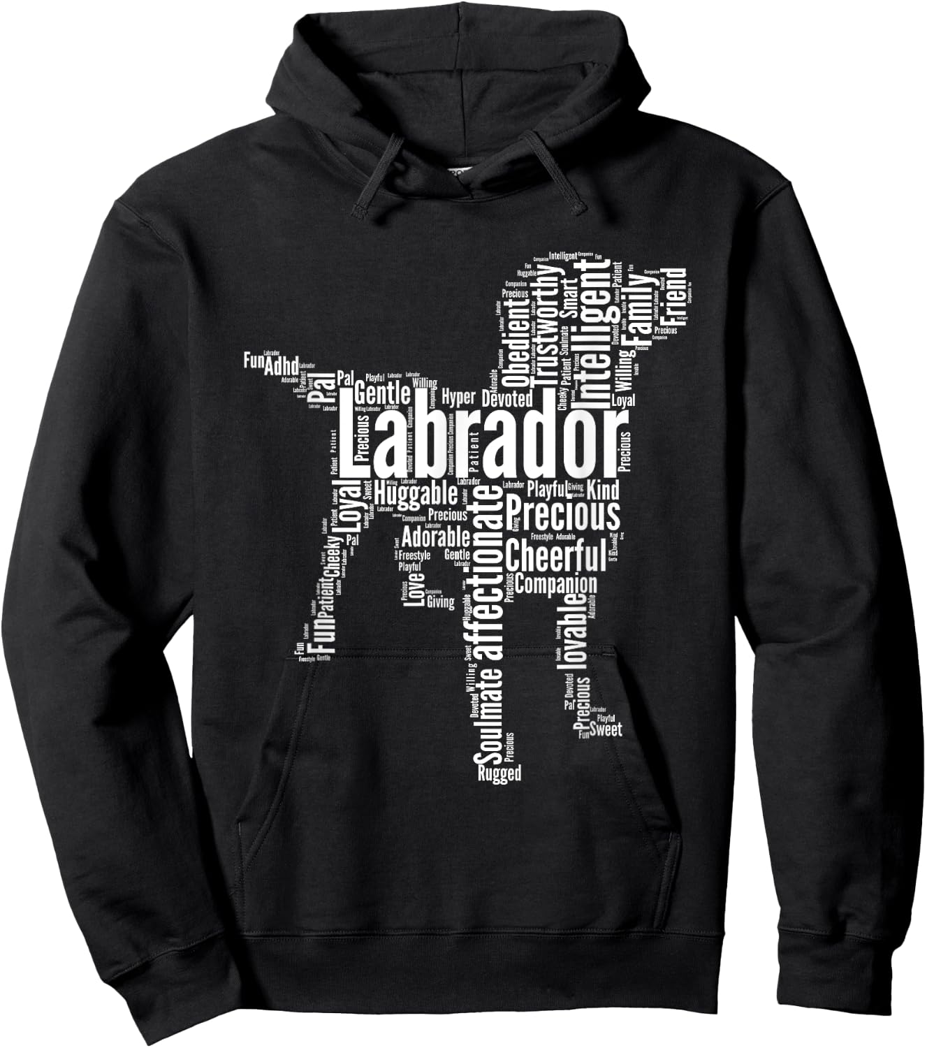 Labrador Calligram I Love My Lab Dad Hoodie - Hoodie | Black