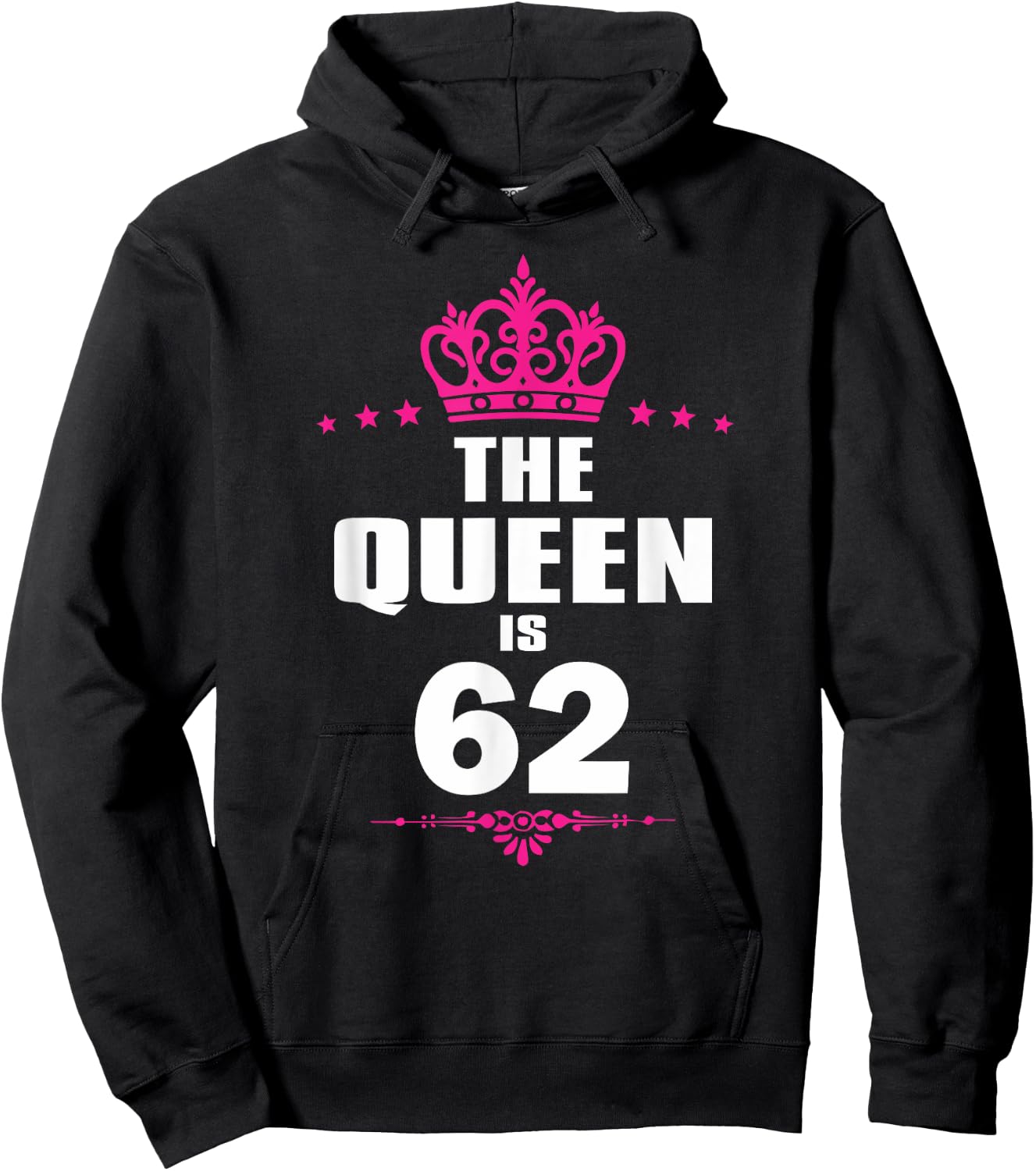 62 Years Old 62nd Birthday Queen Crown Funny Gift Hoodie - Hoodie | Black