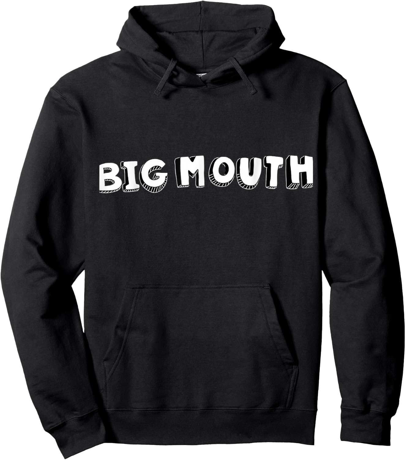 Big Mouth T Shirt Hoodie - Hoodie | Black