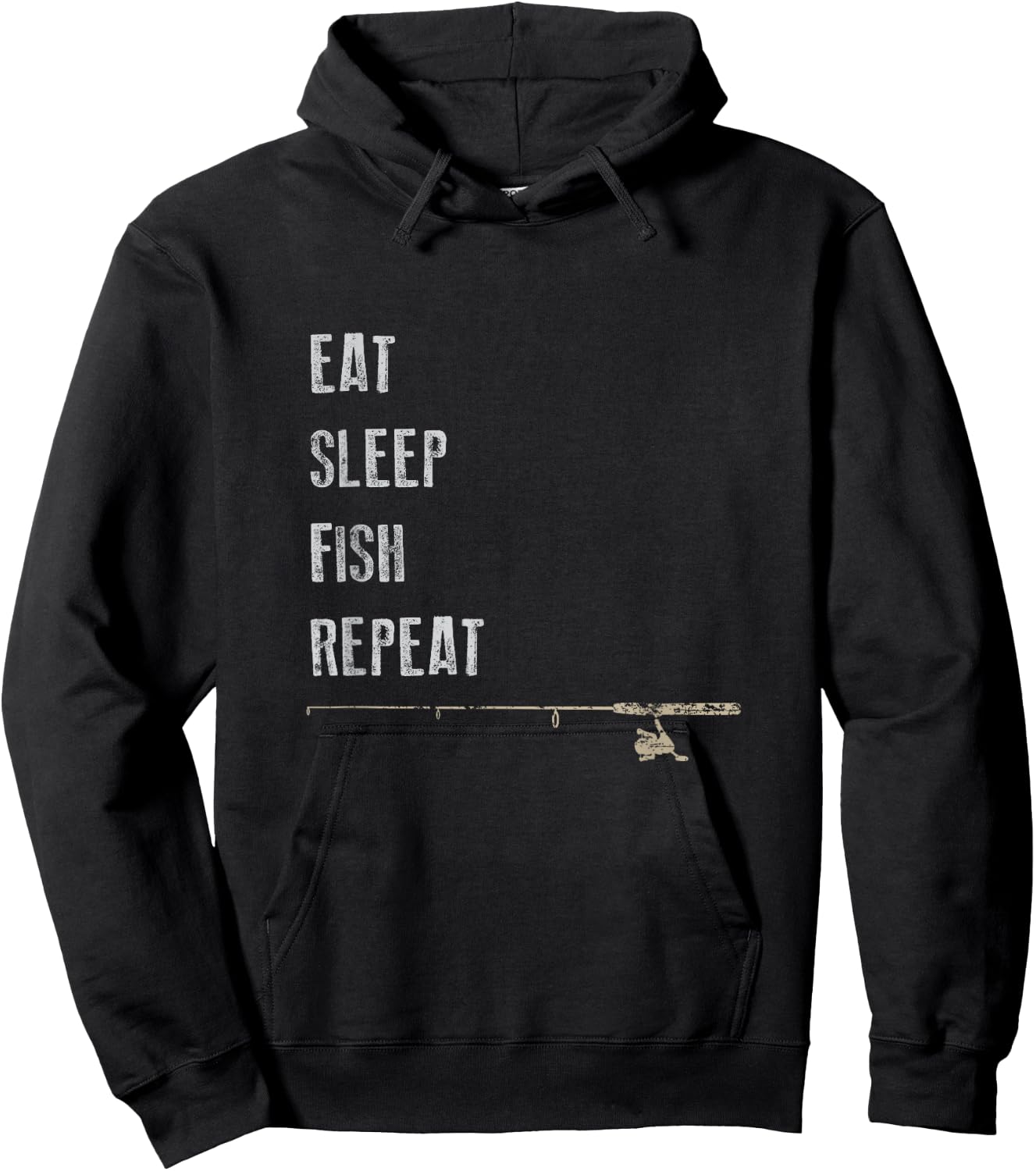 Eat Sleep Fish Repeat Funny Fishing Father's Day Gift Hoodie - Hoodie | Black